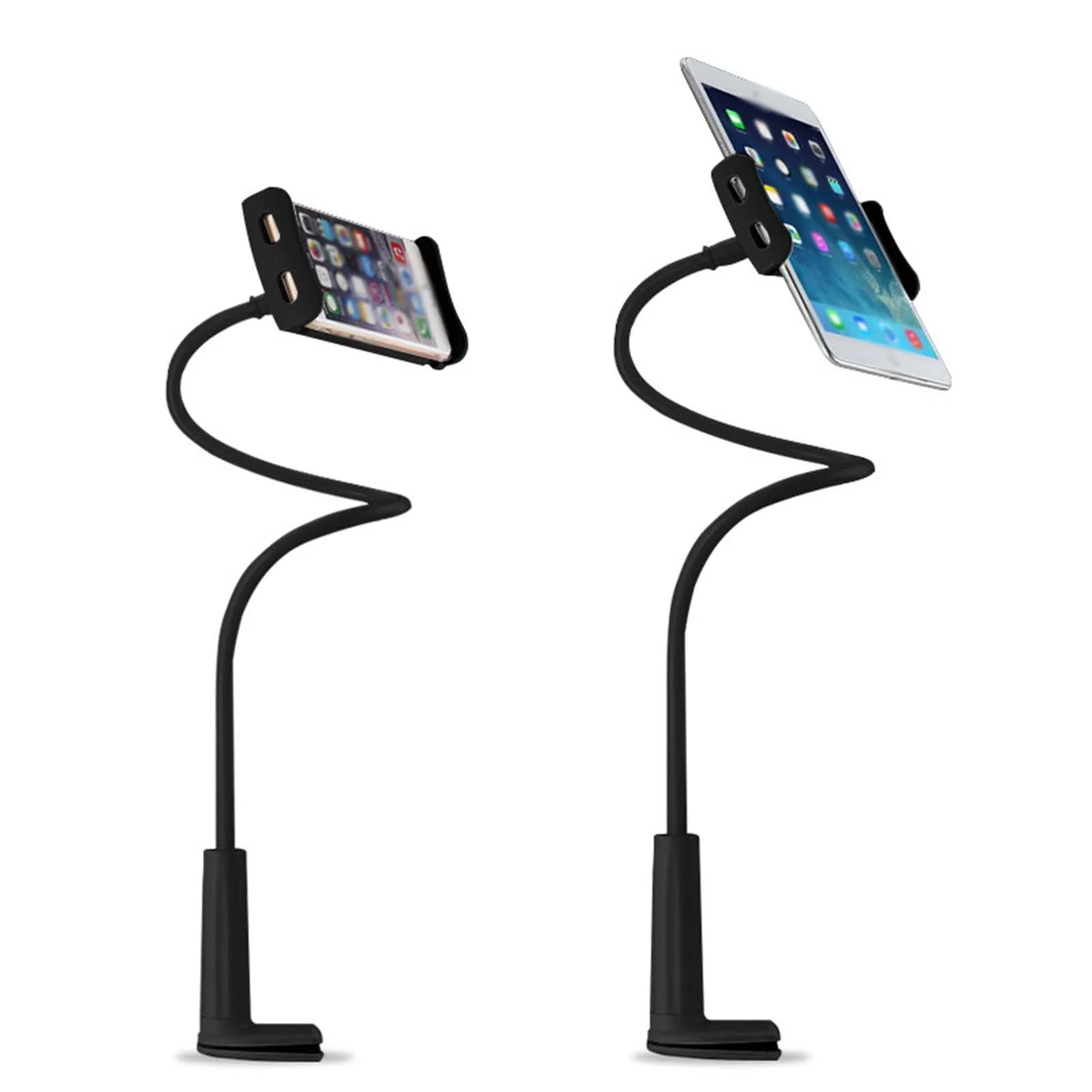 Phone Holder,gooseneck Phone Holder,360° Rotate Support Rod One-Hand Adjustable Cell Phone Holder,for Desk Headboard Nightstand. (Black) Black - Image 7