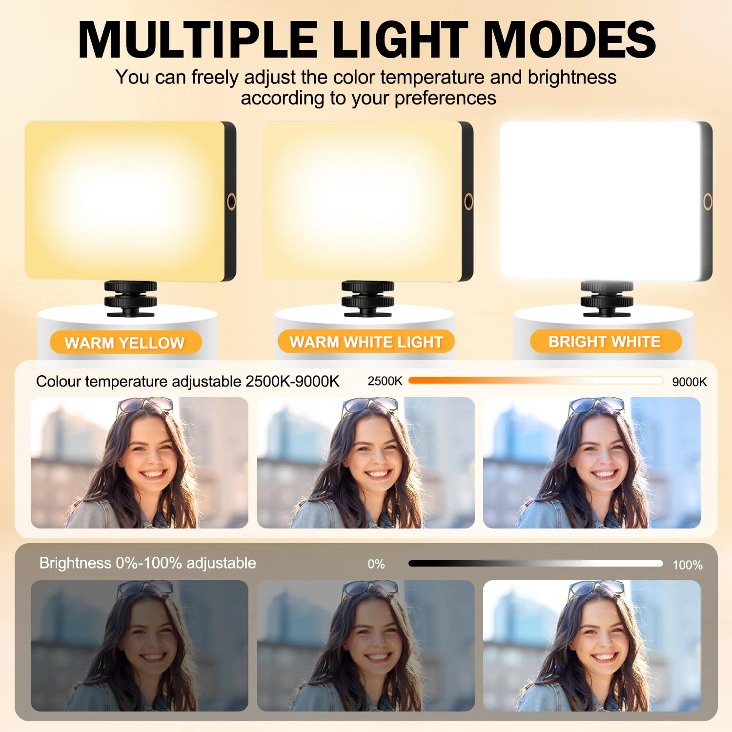 Phone Light, 120 LED Selfie Light for iphone, 8000Mah Rechargeable Phone Light Clip Video Camera Light, Adjusted 3 Light Modes for Android, iPad, Laptop, for Makeup, TikTok, Vlog - Image 3