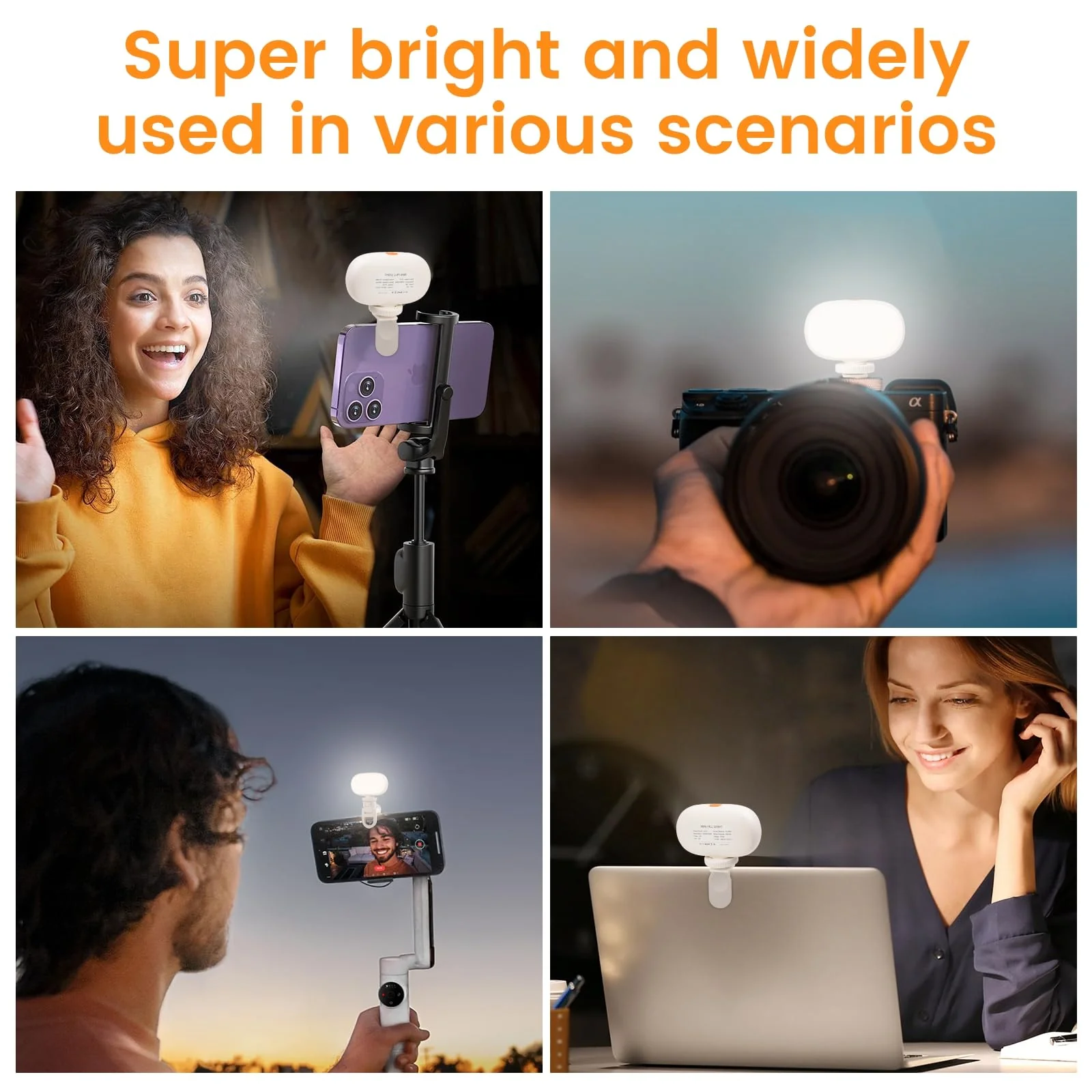 Phone Light Clip, Rechargeable Selfie Light with 600mAh Battery, Adjustable 3-Mode Light Temperature, Portable Clip-On Ring Light for Selfies, Videos, and Makeup Oval Clip Light - 600mAh - Image 5