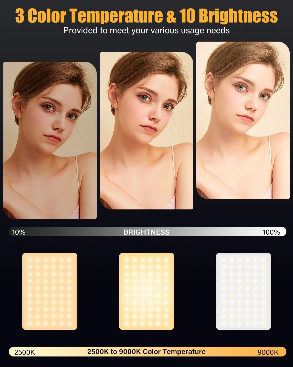 Phone Light, Selfie Light for iPhone, High Power Rechargeable RGB Light for Video Recording, Upgraded Adjustable Multi Mode Retractable Clip Portable Light, TikTok, Makeup, Content Creator Light Black - Image 5