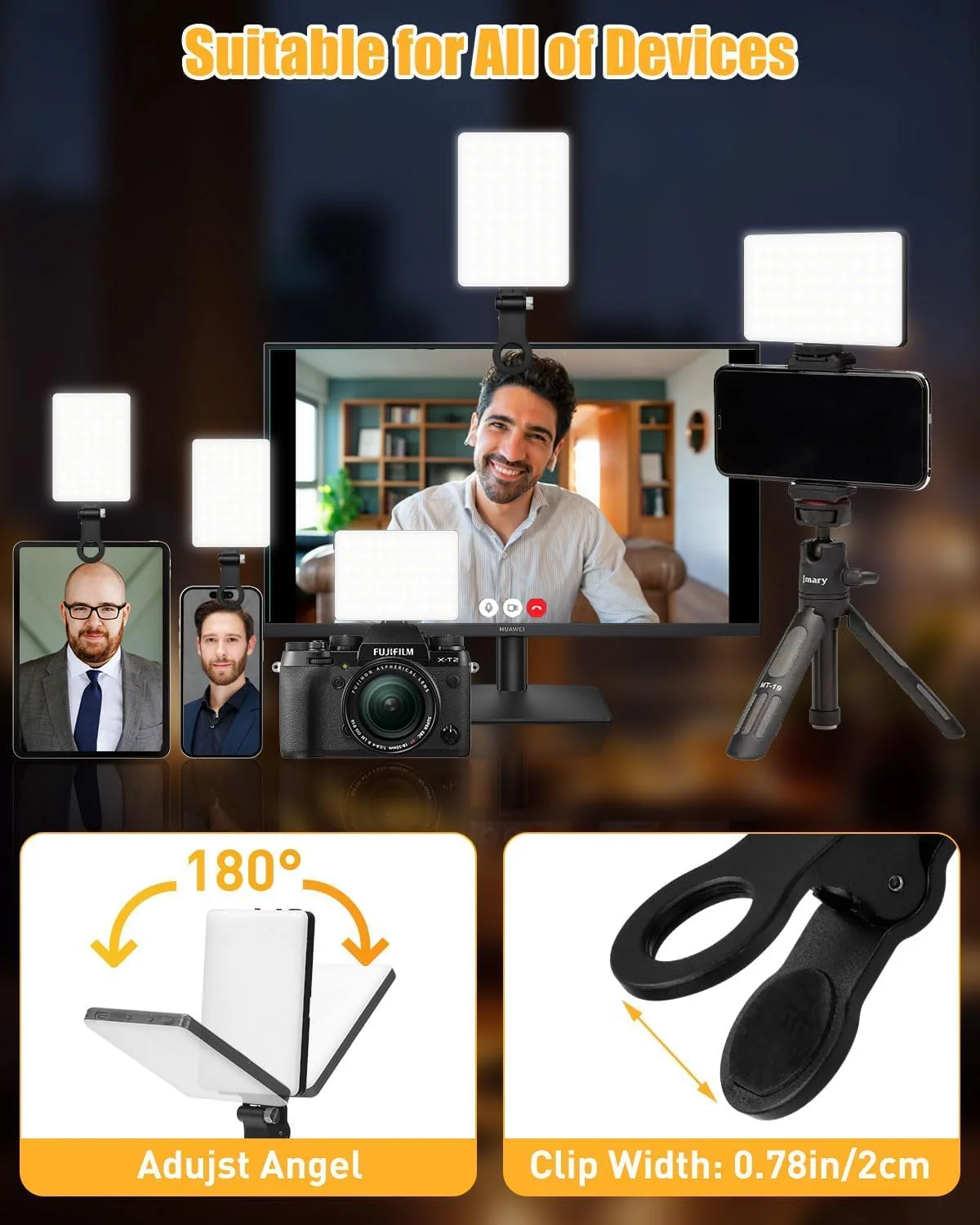 Phone Light, Selfie Light for iPhone, High Power Rechargeable RGB Light for Video Recording, Upgraded Adjustable Multi Mode Retractable Clip Portable Light, TikTok, Makeup, Content Creator Light Black - Image 6