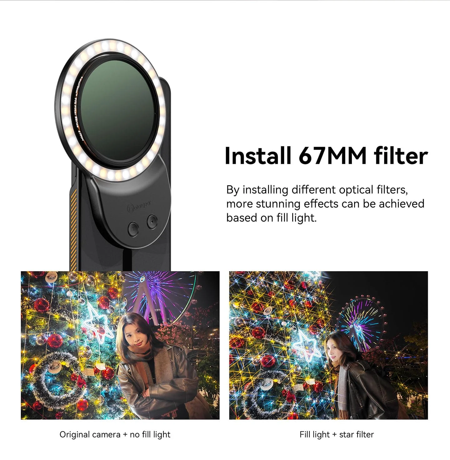 Phone Light, Selfie Light Magnetic, Video Light Compatible with iPhone Android, Tablet, Camera, Laptop Camera Photography, 3 Adjustable Light Modes, Beauty Selfie Ring Light - Black - Image 8