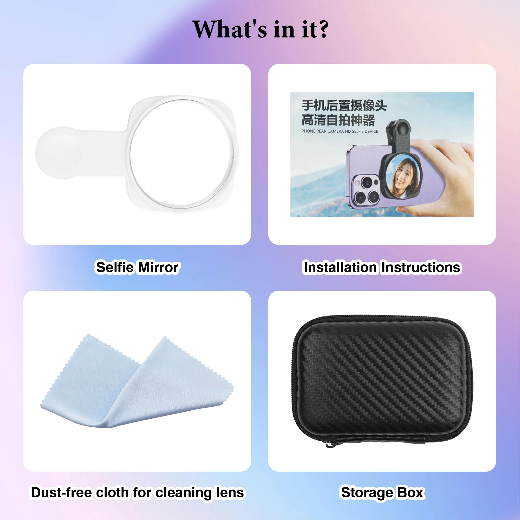 Phone Rear Camera Selfie Mirror - See How You Look in The Back Camera - for High Definition Photos (White) - Image 7