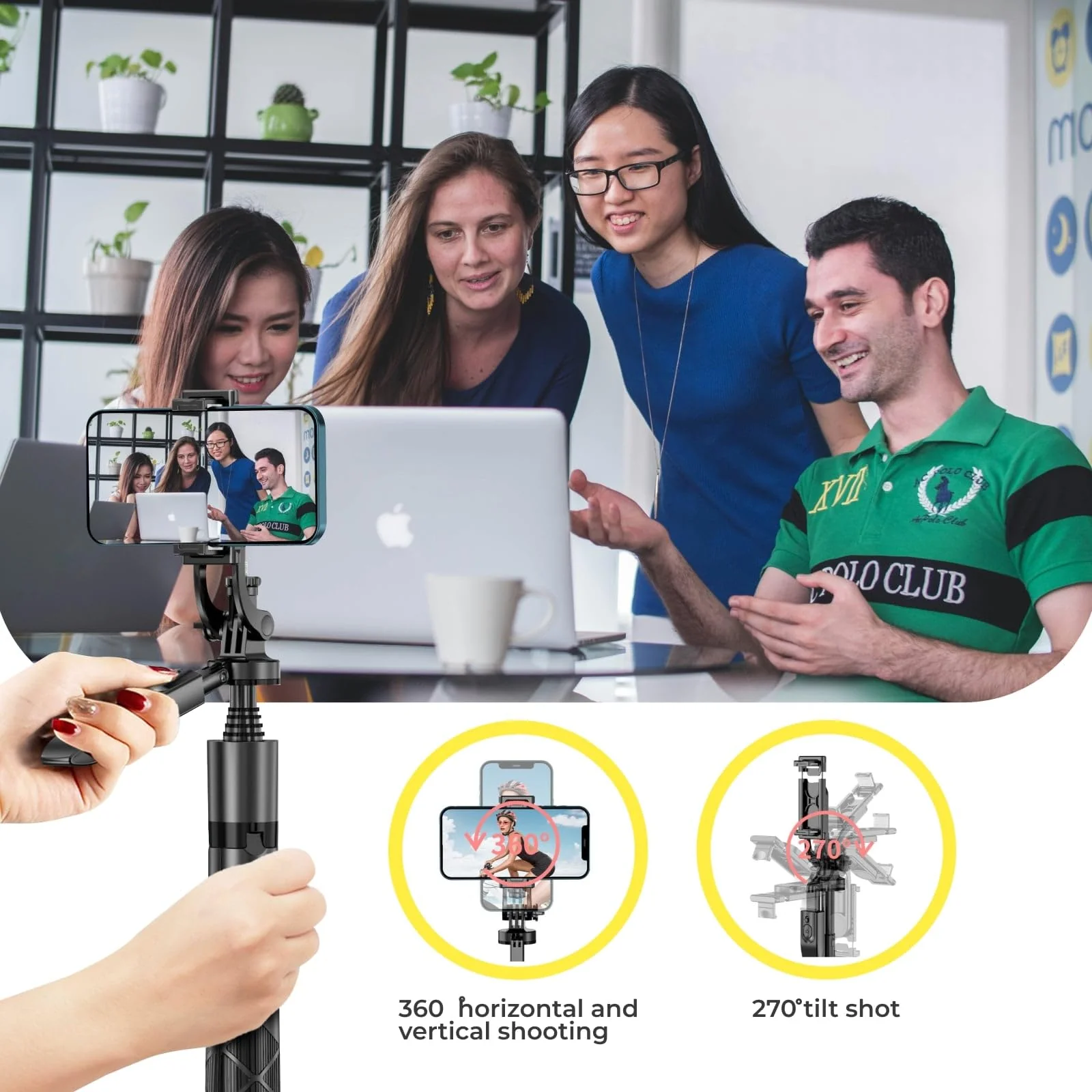 Phone Tripod 62" Selfie Stick for iPhone with Remote and 3W LED Light, Universal Mount, Phone Stand for Recording & Streaming, Tripod for iPhone & Android Phone & Gopro Black - Image 7