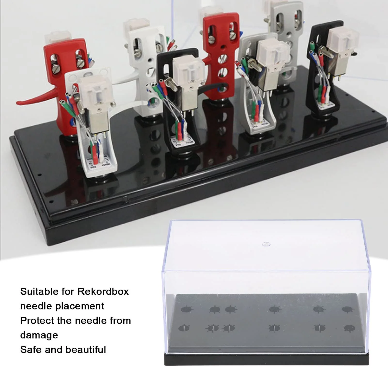 Phono Shell Case, Record Player Needles Box, Turntable Record Player Holder Acrylic Box for Displaying and Storing Phonograph and Needle Samples - Image 2