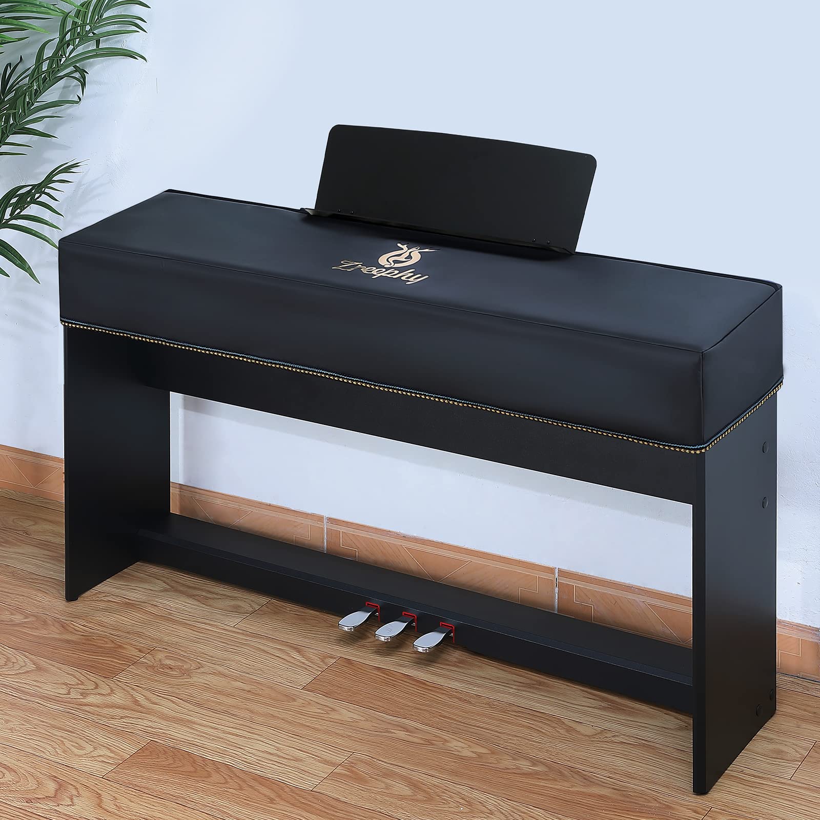 Piano 88 Keys Keyboard Dust Cover with Music Stand Opening of Zipper Design, Dust Proof Cover Compatible for Yamaha P35 P45 P48 P71 P85 P95 P105 P115 P125 Digital Pianos Keyboards Black - Image 4