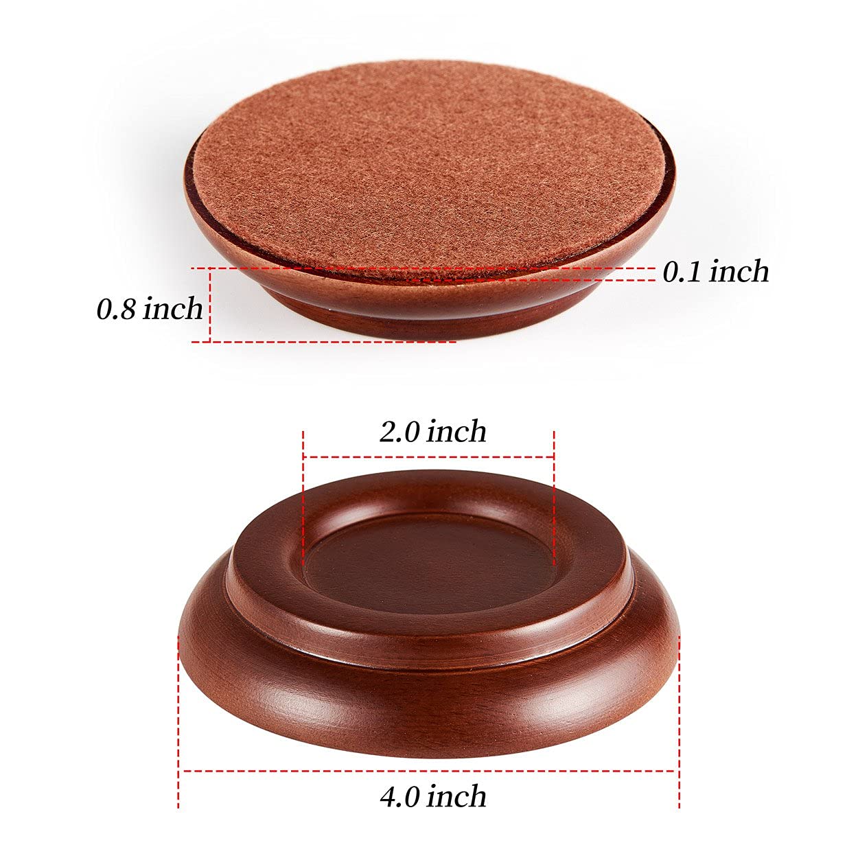 Piano Caster Cups,Piano Pads for Hardwood Floors,Upright Piano Wheel Floor Protectors, Piano Leg Coasters Protectors. - Image 6