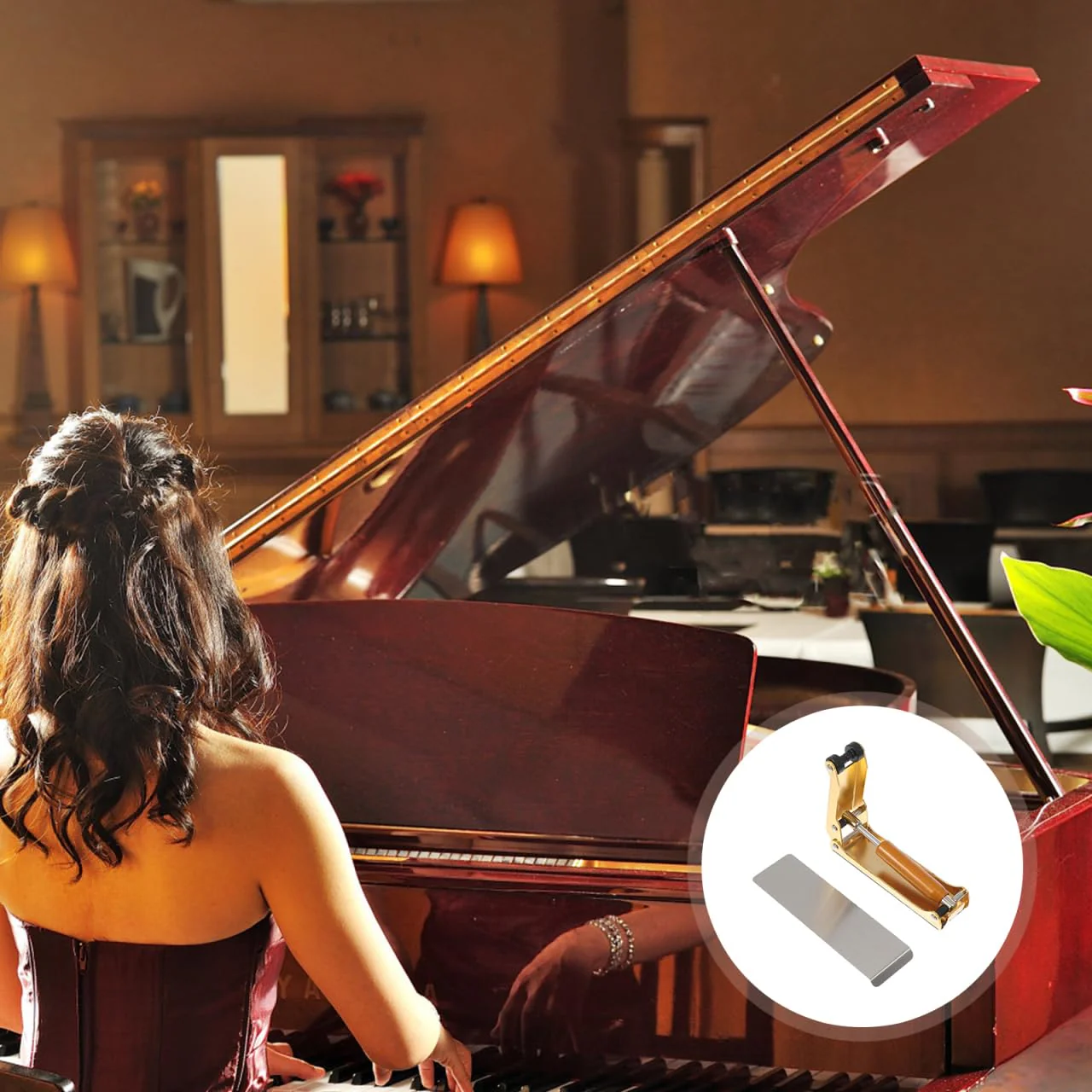 Piano Cover Buffer Device - Metal Finger Protection for 88 Key Piano Golden Slow Fall Control Bumper 9.5X7.5X2.7CM - Image 2