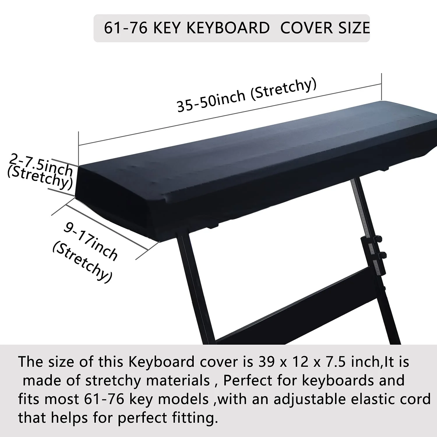 Piano Dust Cover 61-88 Keys Weighted Keyboard Small Keyboard Piano Covers Waterproof Locking Clasp Keep It From Dust and Dirt (61-76 KEYS) 61-76 KEYS - Image 6
