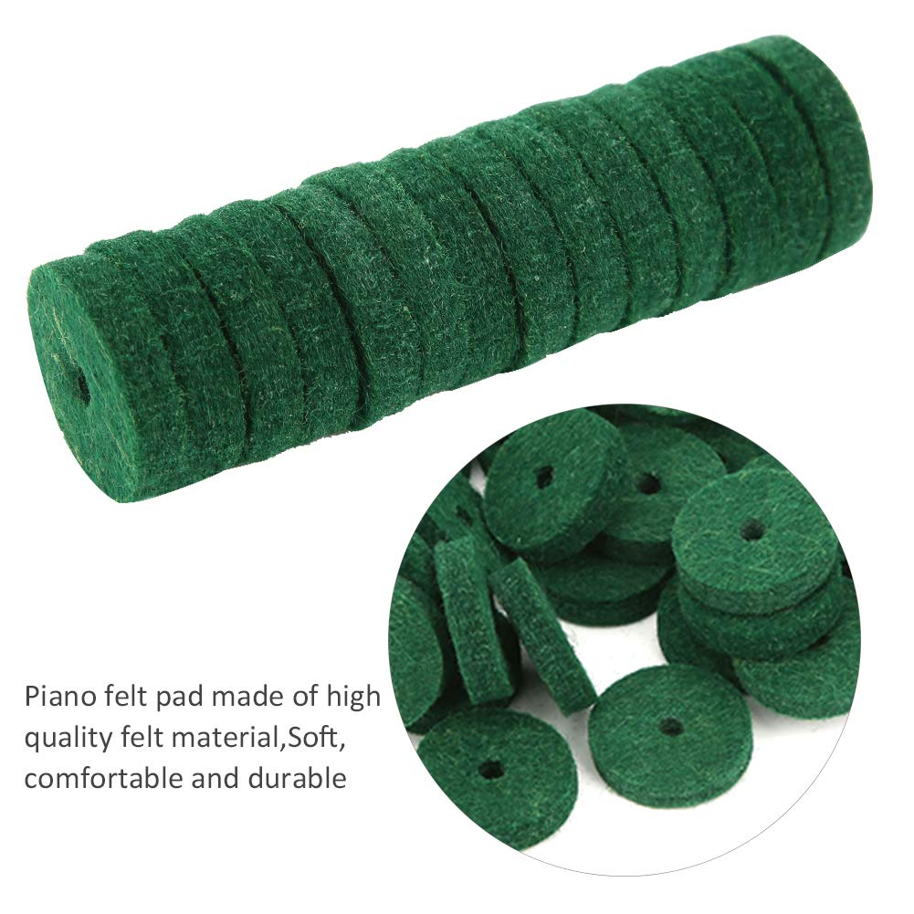 Piano Felt Pad 180PCS 22mm Dia Pure Wool Round Keyboard Balance Washers Piano Parts Replacement (Green) - Image 4