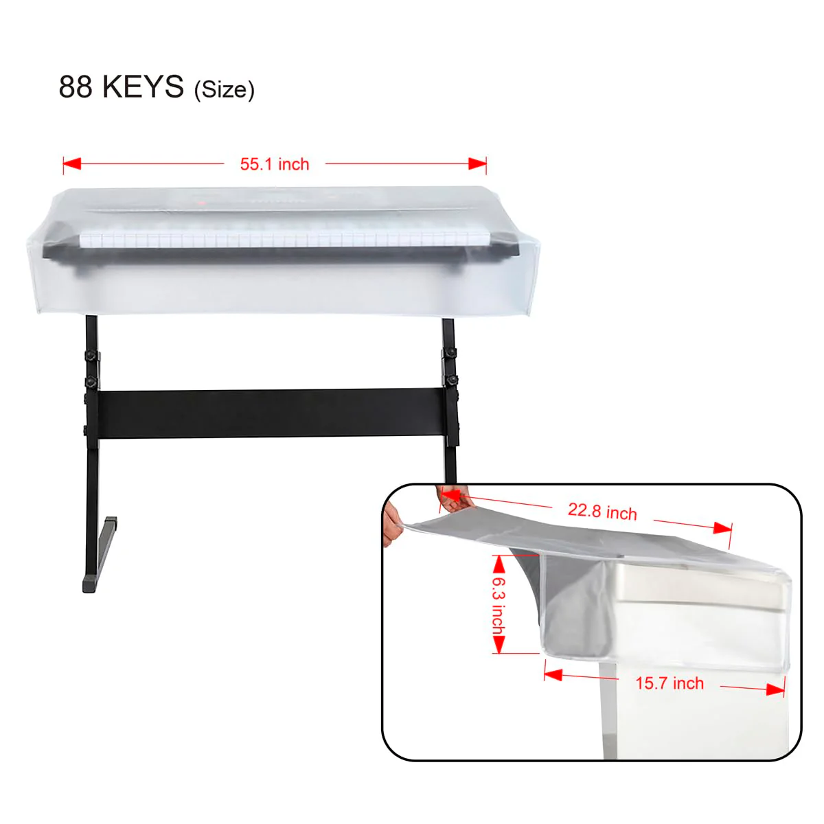 Piano Keyboard Cover 88 Keys,Waterproof Transparent Grind Arenaceous,Digital Piano Cover,Piano Keyboard Dust Cover (88 Keys) - Image 5