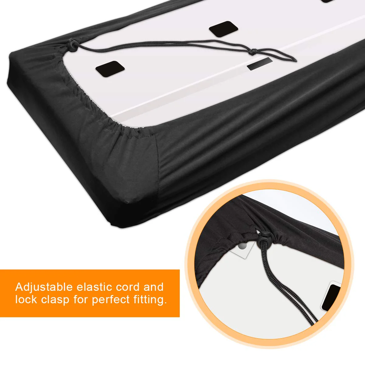 Piano Keyboard Dust Cover For 61/76/88 Keys- Electric/Digital Piano Stretchable Protective Keyboard Cover, Elastic Cord Locking Clasp, Machine Washable (88 Keys) 88 Keys - Image 3