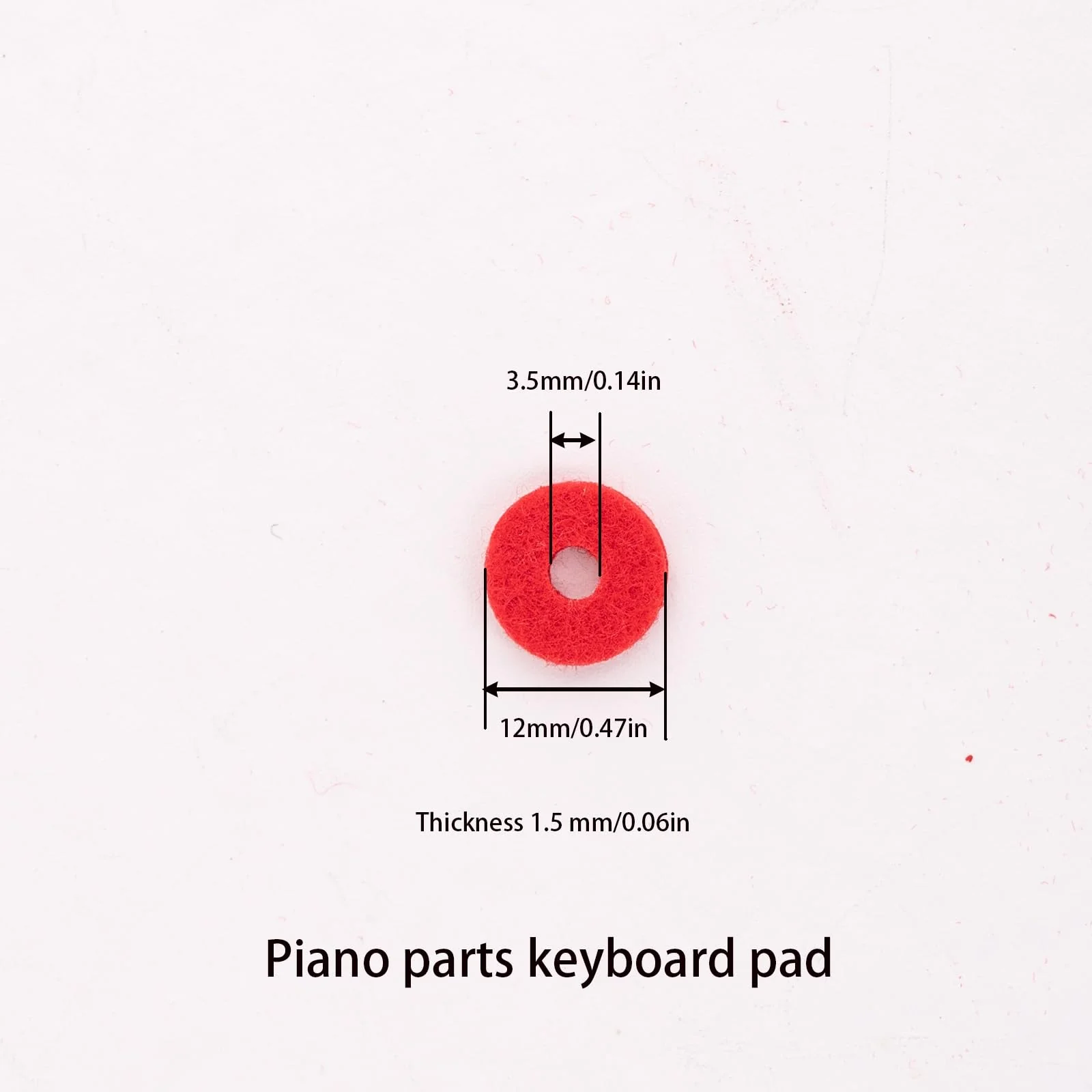Piano Keys Felt Pad Pad Piano Accessories Round Red Felt Outside Diameter 12mm Piano Parts Accessories Small red washers in a package of 90 - Image 4