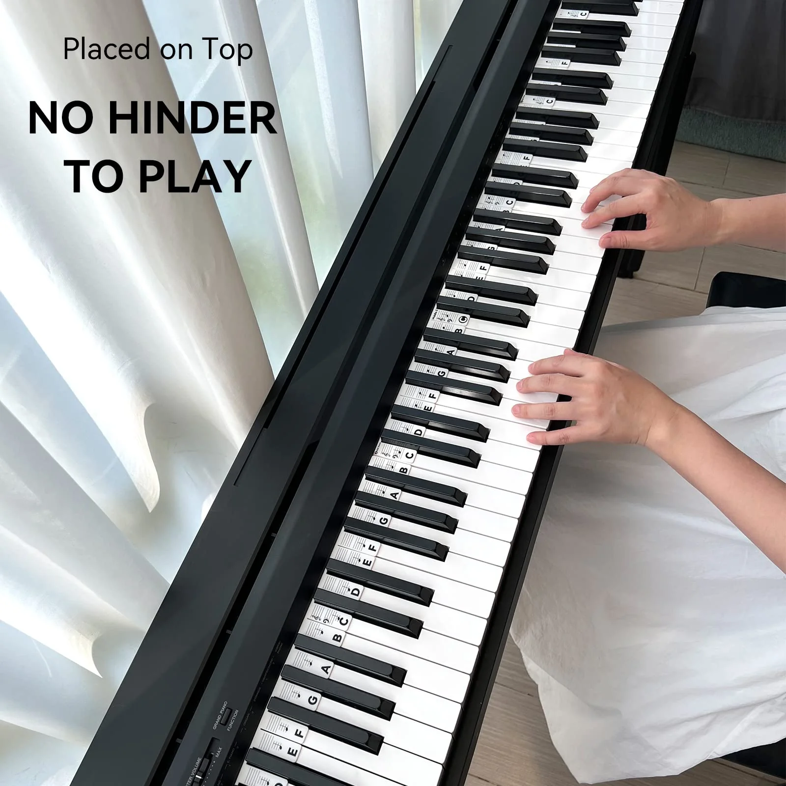 Piano Notes Guide for Beginner, Removable Piano Keyboard Note Labels for Learning, 88-Key Full Size, Made of Silicone, No Need Stickers, Reusable and Comes with Box (Classic Black） Classic Black - Image 6