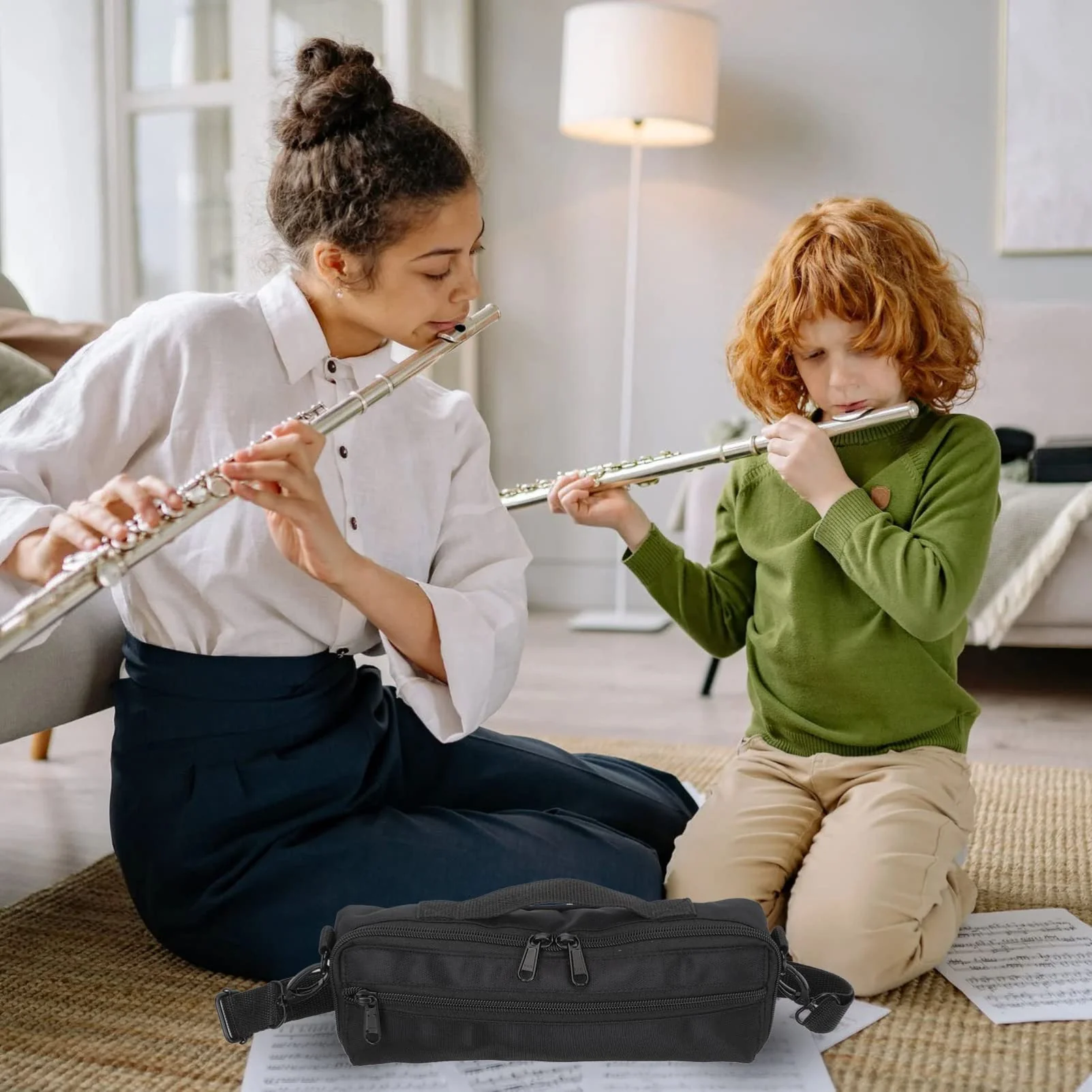 Piccolo Canvas Bag Piccolo Carrying Bag Musical Instrument Container Plush Piccolo Storage Bag Piccolo Instrument for Beginners Wind Instrument Bag Flute Case Cover Flute Case Flute Case - Image 6