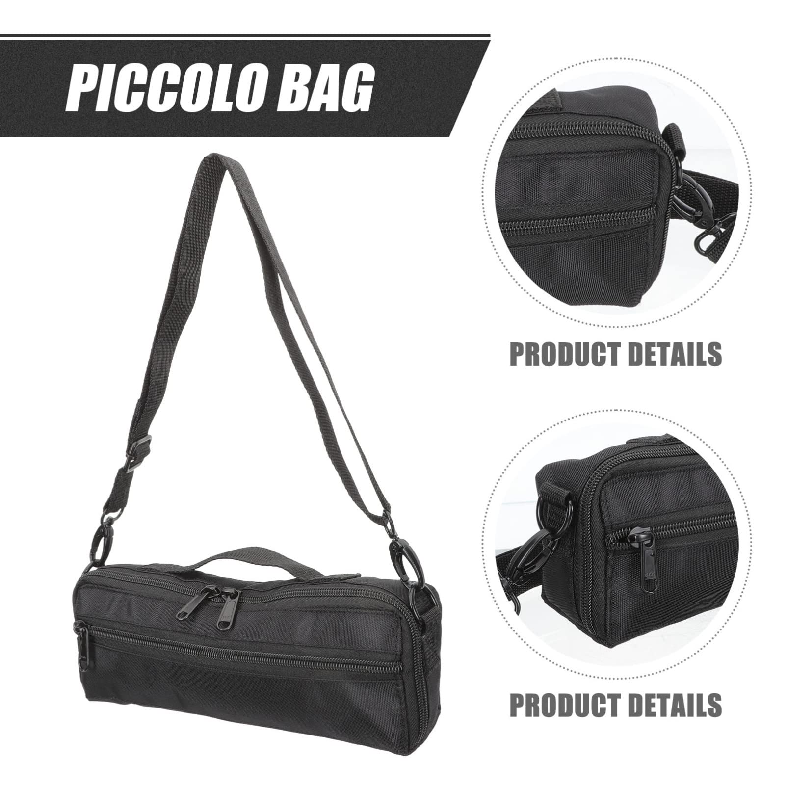 Piccolo Canvas Bag Piccolo Carrying Bag Musical Instrument Container Plush Piccolo Storage Bag Piccolo Instrument for Beginners Wind Instrument Bag Flute Case Cover Flute Case Flute Case - Image 9