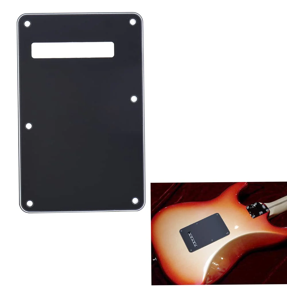 Pickguard Tremolo Cavity Cover Backplate Back Plate 3Ply for Modern Style Electric Guitar Black - Image 3