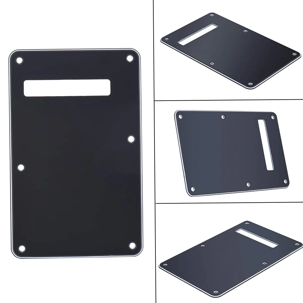 Pickguard Tremolo Cavity Cover Backplate Back Plate 3Ply for Modern Style Electric Guitar Black - Image 4