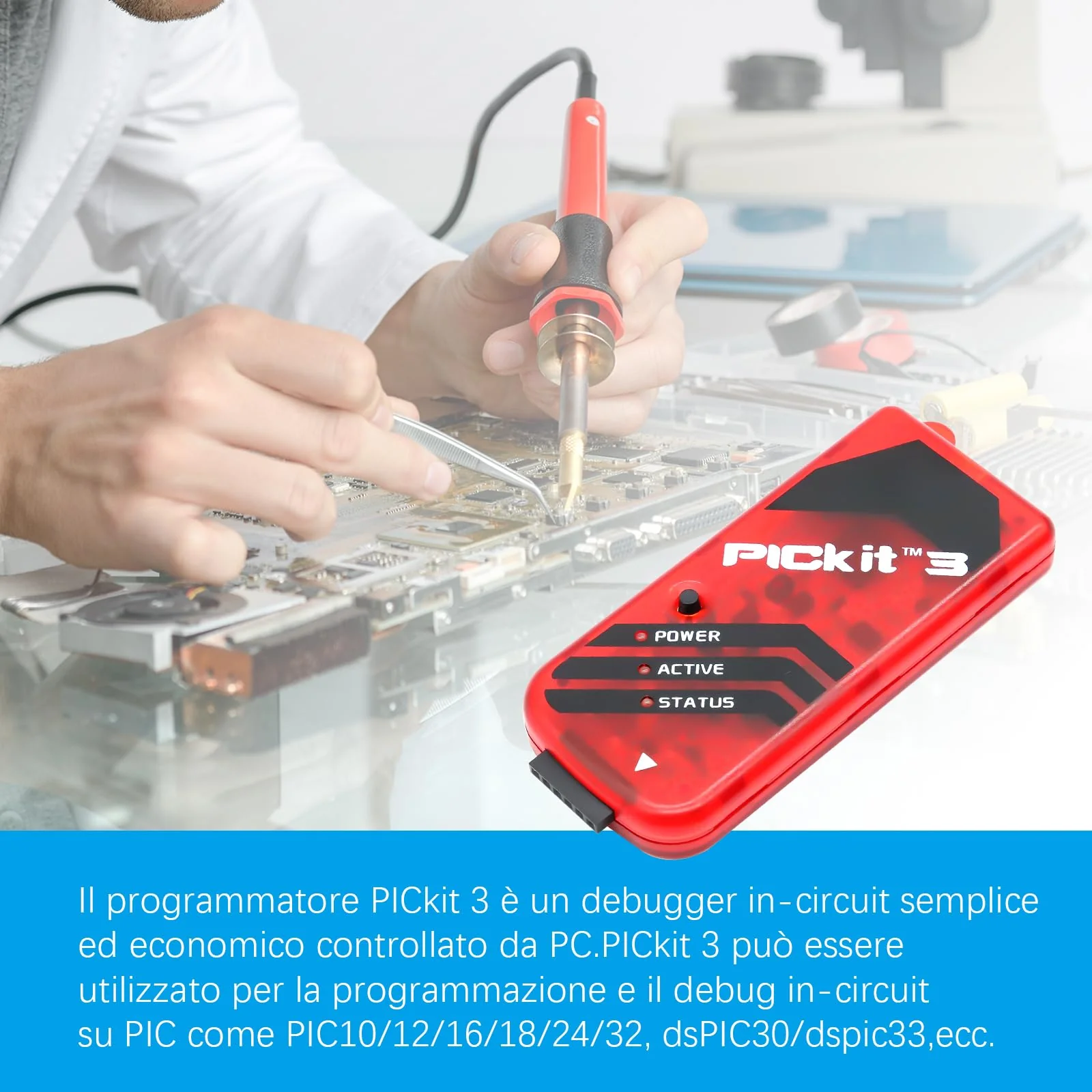 Pickit 3 Kit3 PIC Programmer, AYWHP Microcontroller Programmer, Emulator, USB Cable for Programming, Troubleshooting, PC Software and Hardware Development - Image 4