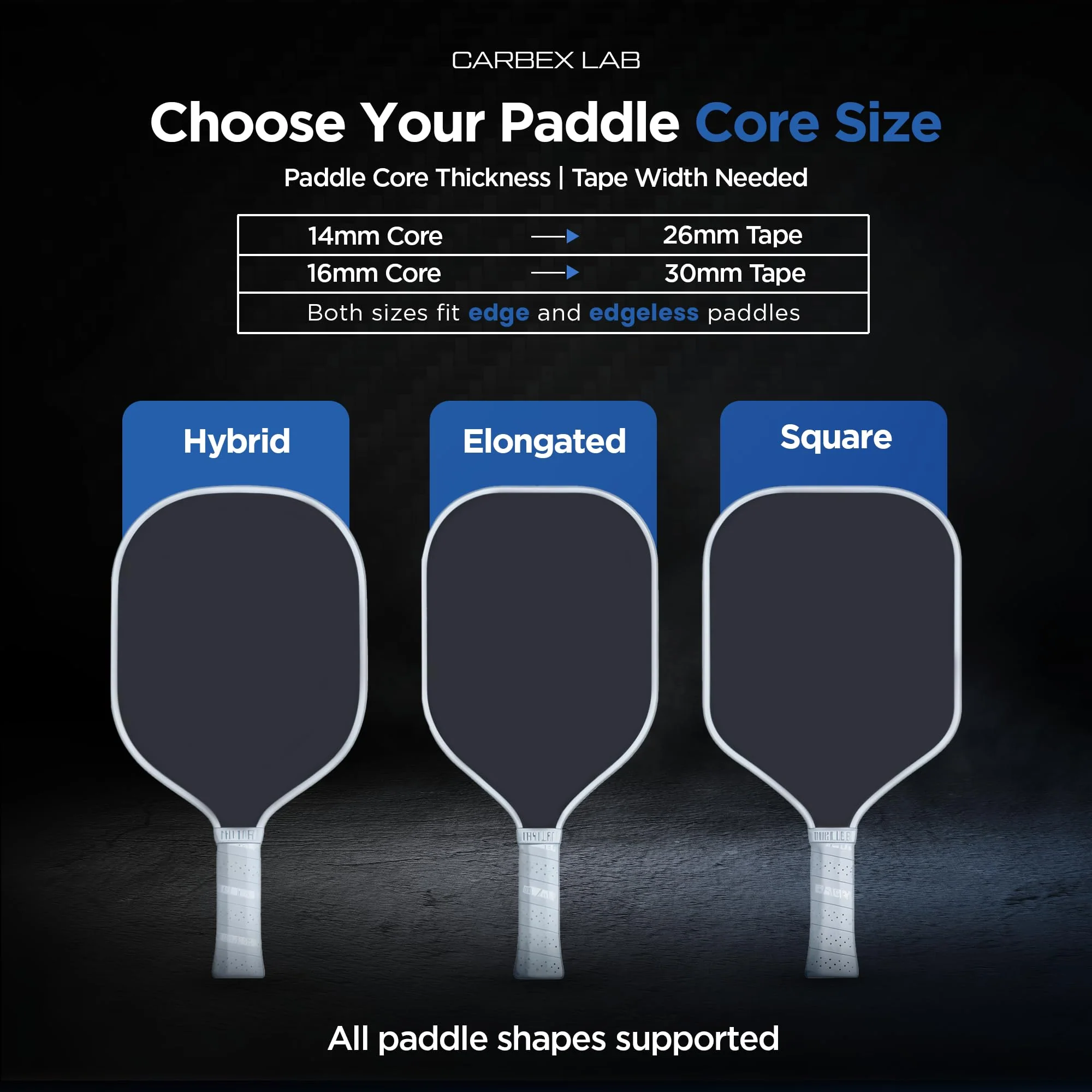 Pickleball Edge Guard Tape – 4-Pack PU Vinyl Strips – Universal Fit 26mm for 14mm Paddles / 30mm for 16mm Paddles – Durable, Wrinkle-Free Edge Shield, Court-Safe Wrap Accessory Carbon Ice Blue 30mm (Fits 16mm Paddle) - Image 5