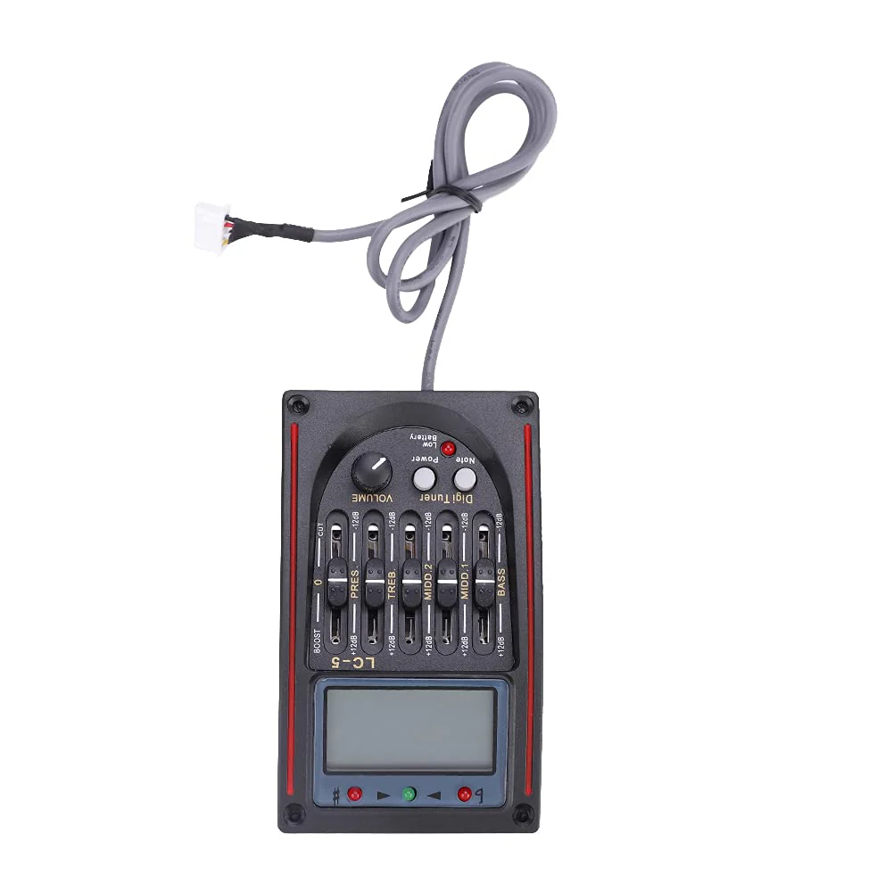 Pickup Guitar Preamp, LCD 5-Band Acoustic Guitar Preamp EQ LC-5 Equalizer Piezo Pickup Tuner Amplifier LCD Mic 1 Set Guitar Pickup Equalizer with LCD Display for Acoustic Guitar - Image 9