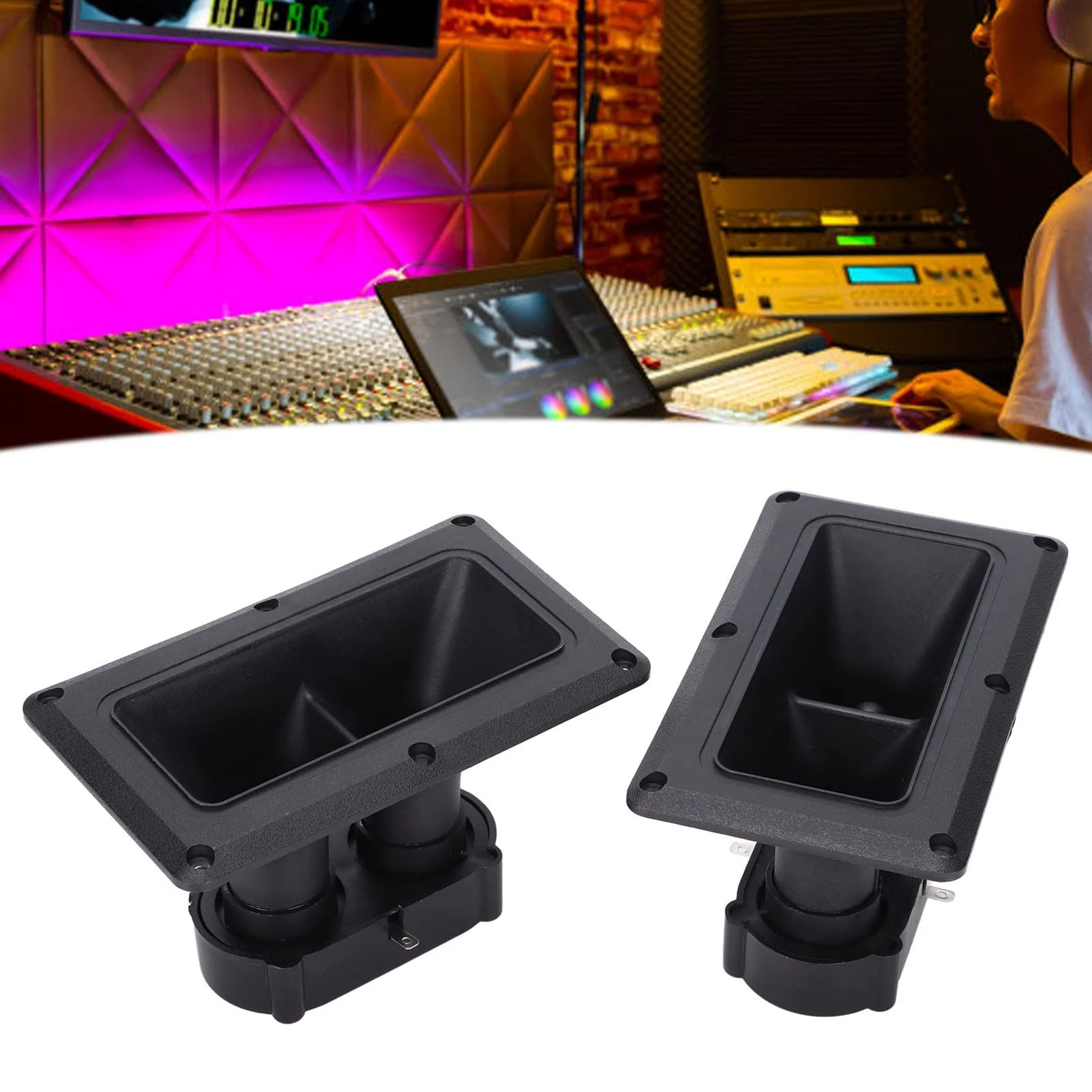 Piezoelectric Speaker Dual Driver Tweeter Horn, 98dB Sensitivity, Ceramic Driver, Wide Dispersion Speakers for DJ Speakers, Studio Monitors, Karaoke Speakers - Image 4