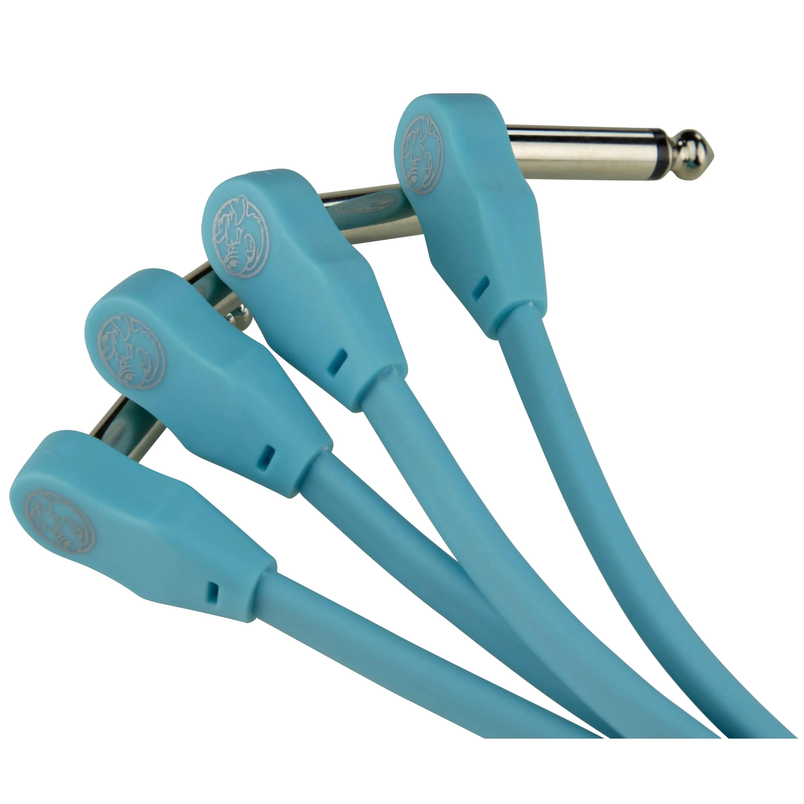 Pig Hog Lil Pigs 6 in Low Profile Patch Cables 4 Pack, Daphne Blue - Image 2