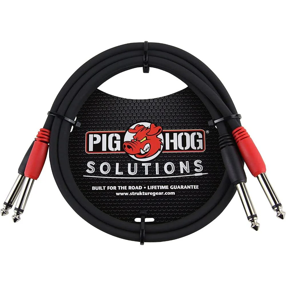 Pig Hog PD-21403 Dual 1/4" Mono (Male) Cable, 3 Feet (2-Pack) - Image 2