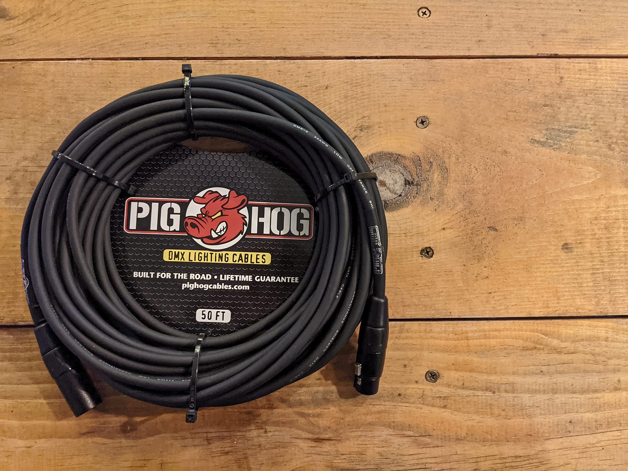 Pig Hog PHDMX5 3-Pin DMX Lighting Cable, 5 Feet , Black - Image 2