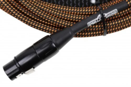 Pig Hog PHM20ORG Black/Orange Woven High Performance XLR Microphone Cable, 20 Feet 20 ft. - Image 2