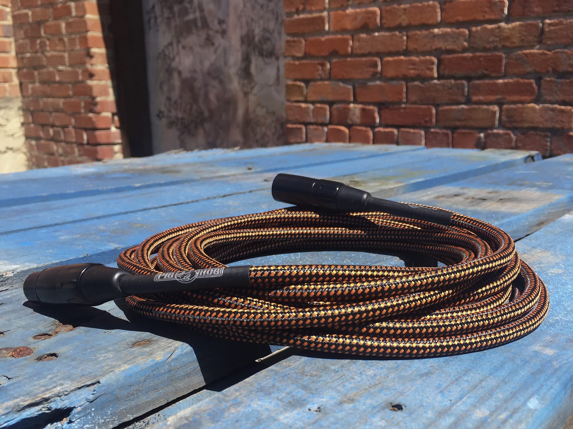 Pig Hog PHM20ORG Black/Orange Woven High Performance XLR Microphone Cable, 20 Feet 20 ft. - Image 3
