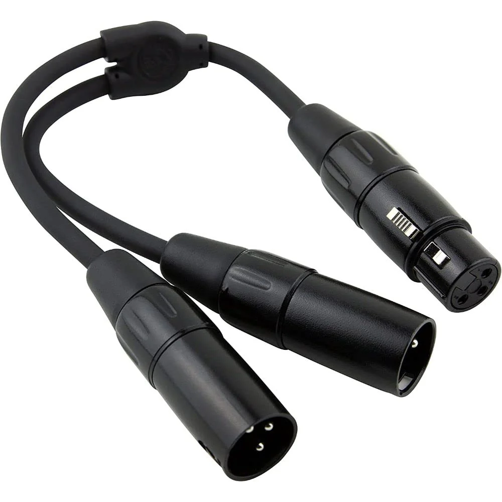 Pig Hog PYXF2X XLR-XLR Black, 6 inch in Pair (PYXF2XM) Bundle - Image 2