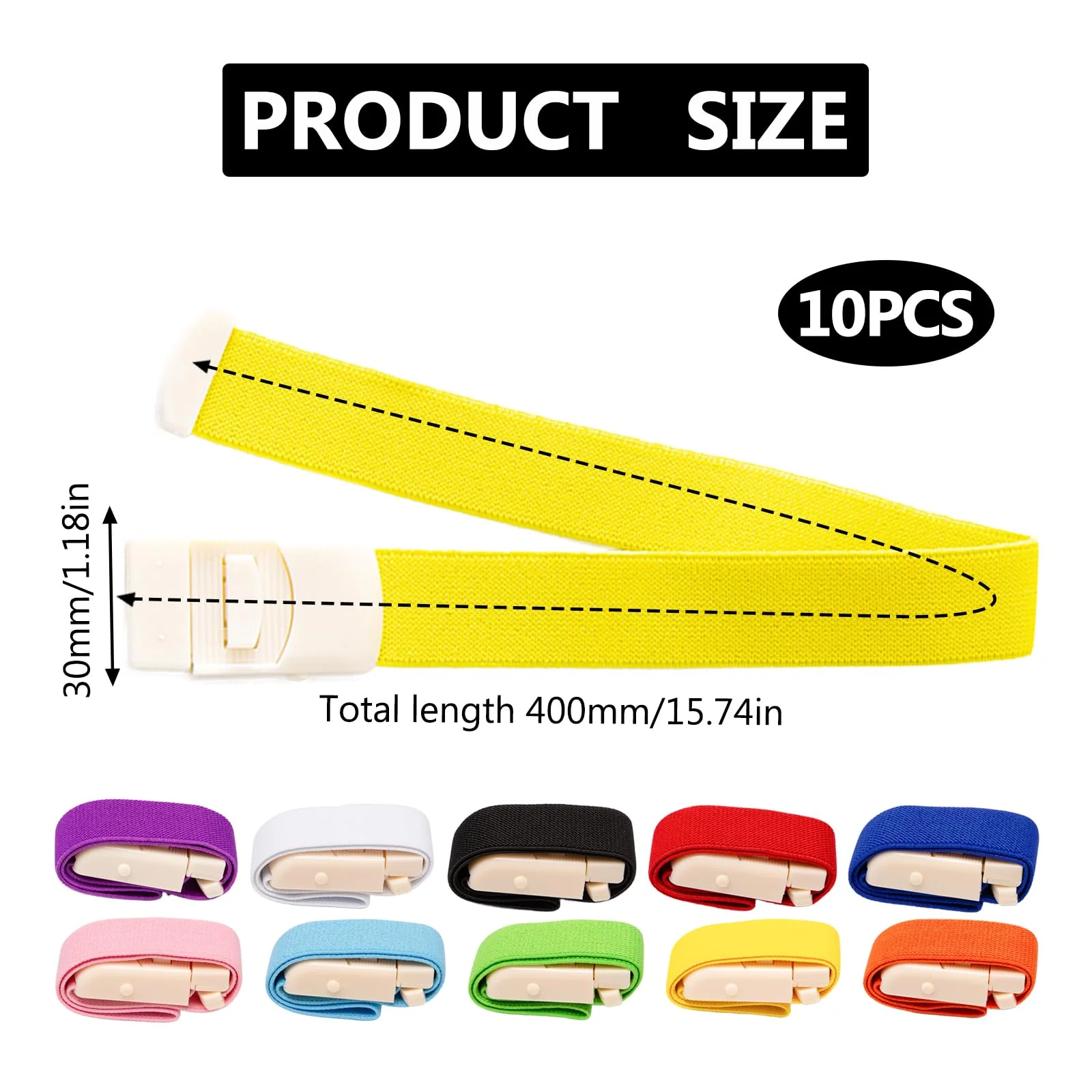 Pilikoll Pack of 10 Vein Congestion with Release Buckle Storage Tube Tourniquet Blood Removal Highly Flexible Tourniquet Vein Stain Blood Removal for Camping Hiking Fighting Mountaineering Outdoor - Image 2