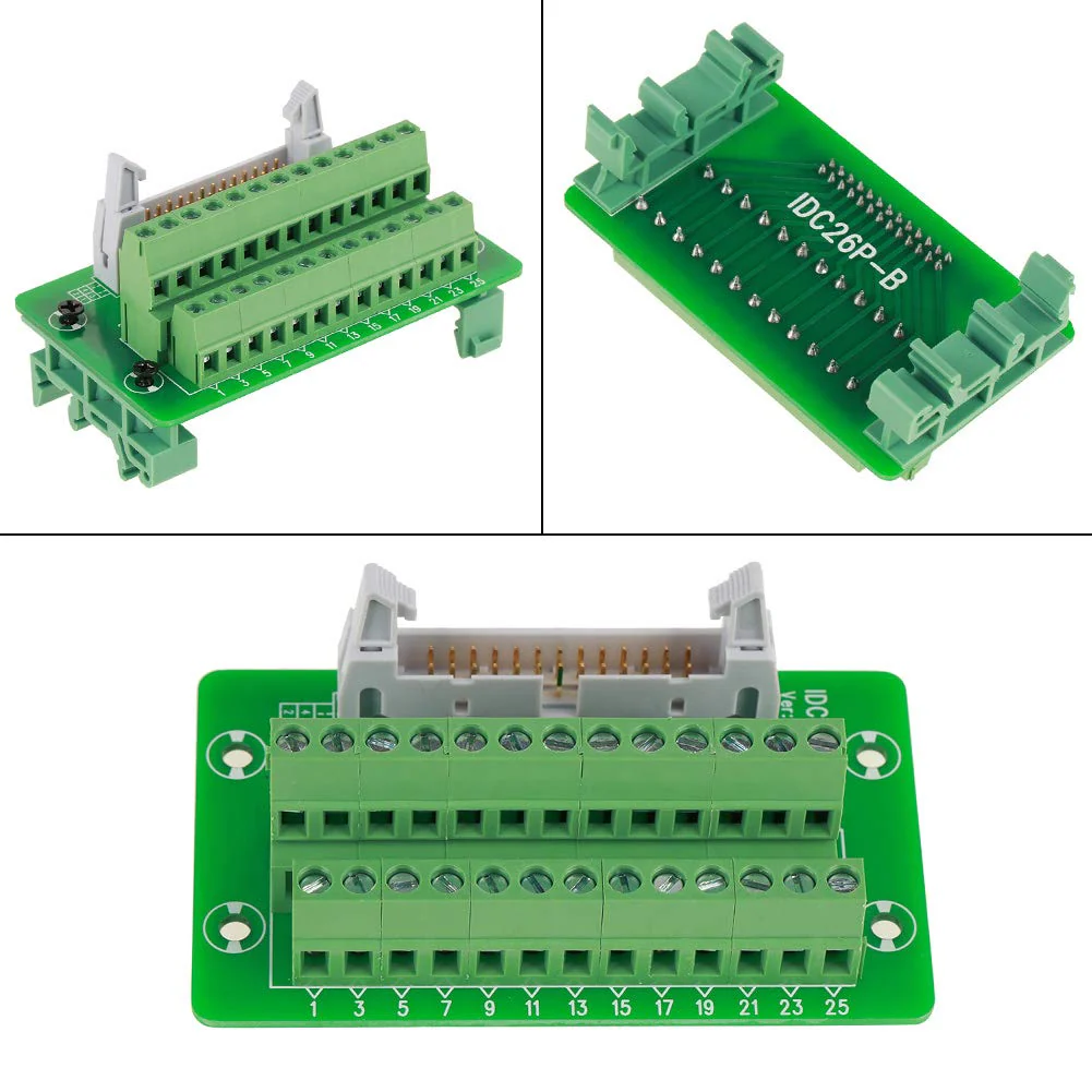 Pins and Cage Copper IDC-26P DIN Rail 26Pin 5mm Transfer Terminal Block Horn Seat Connector Terminal Board with Bracket - Image 4
