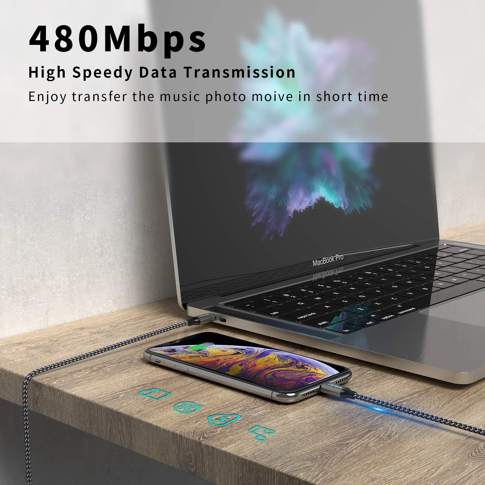 Pipika USB C to Lightning Power Delivery Charging Cable [0.5 m], MFi Certified, Compatible with iPhone 13 Pro Max/13/12 Mini/1211/11 Pro/XR/XS/X/SE2/8/8 Plus 0.5 m - Image 4