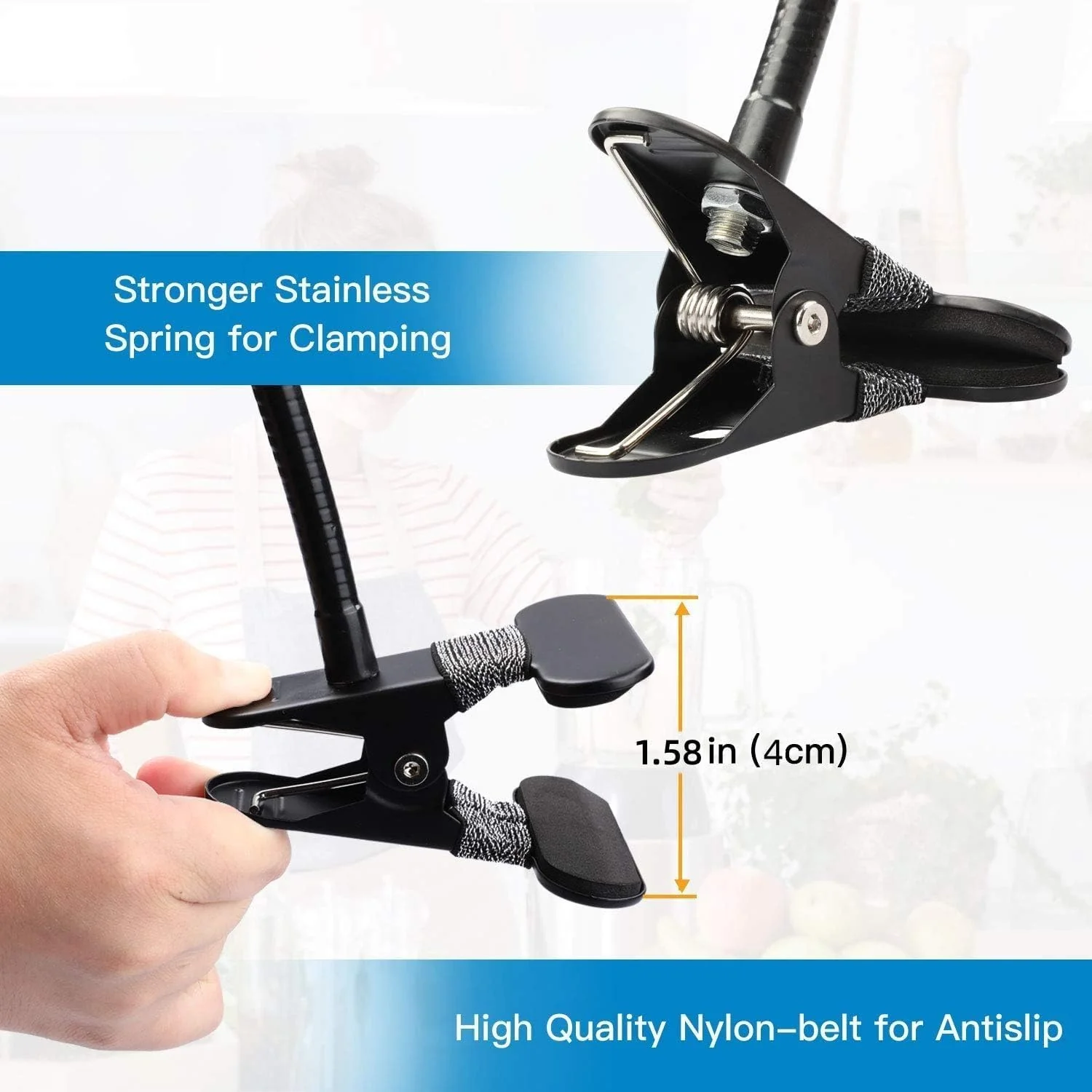 Pipishell 25 Inch Webcam Stand, Flexible Desk Mount Clamp Gooseneck Stand for Logitech Webcam C960 C930e C930 C920 C920S C922x C922 Brio 4K C925e C615 and Other Devices with 1/4" Thread-PIWS01 - Image 4