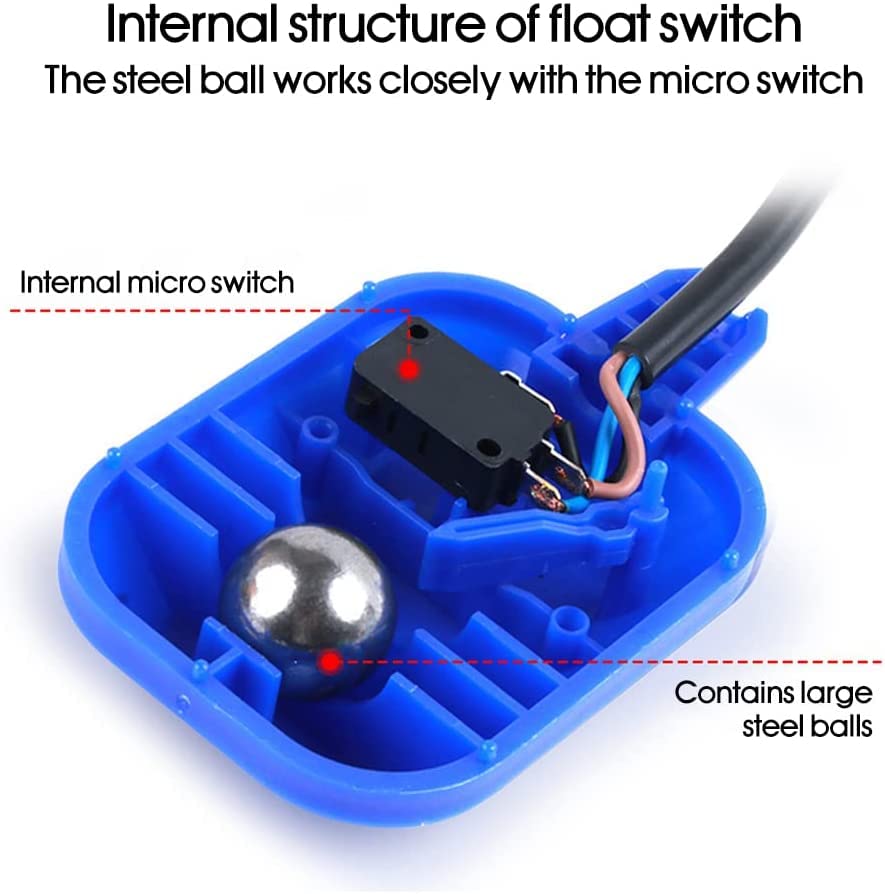 PIQIUQIU 3 Metre Cable Water Level Controller, Liquid Level Sensor Float Switch, 220 V Level Switch, Water Level Regulator Pump - Image 3