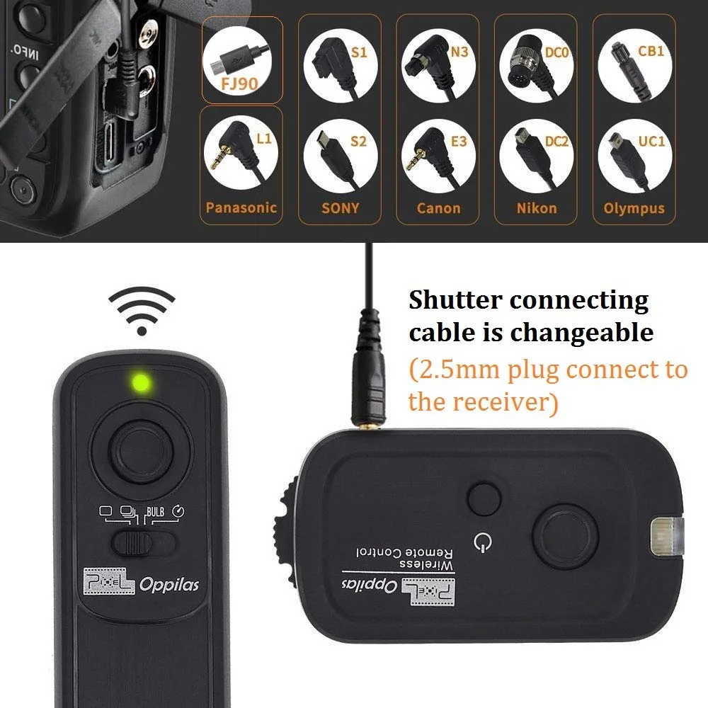 Pixel Camera Wireless Remote Shutter Release RW-DC0 for Nikon Z8 Z9 D3 D4 D5 D6 D800 D850 D800E D810A D810 D700 D500 D300 D300s D200 F100 F90 F90X F6 F5 N90s D1X D2H with Nikon MC-30A MC-36A - Image 5