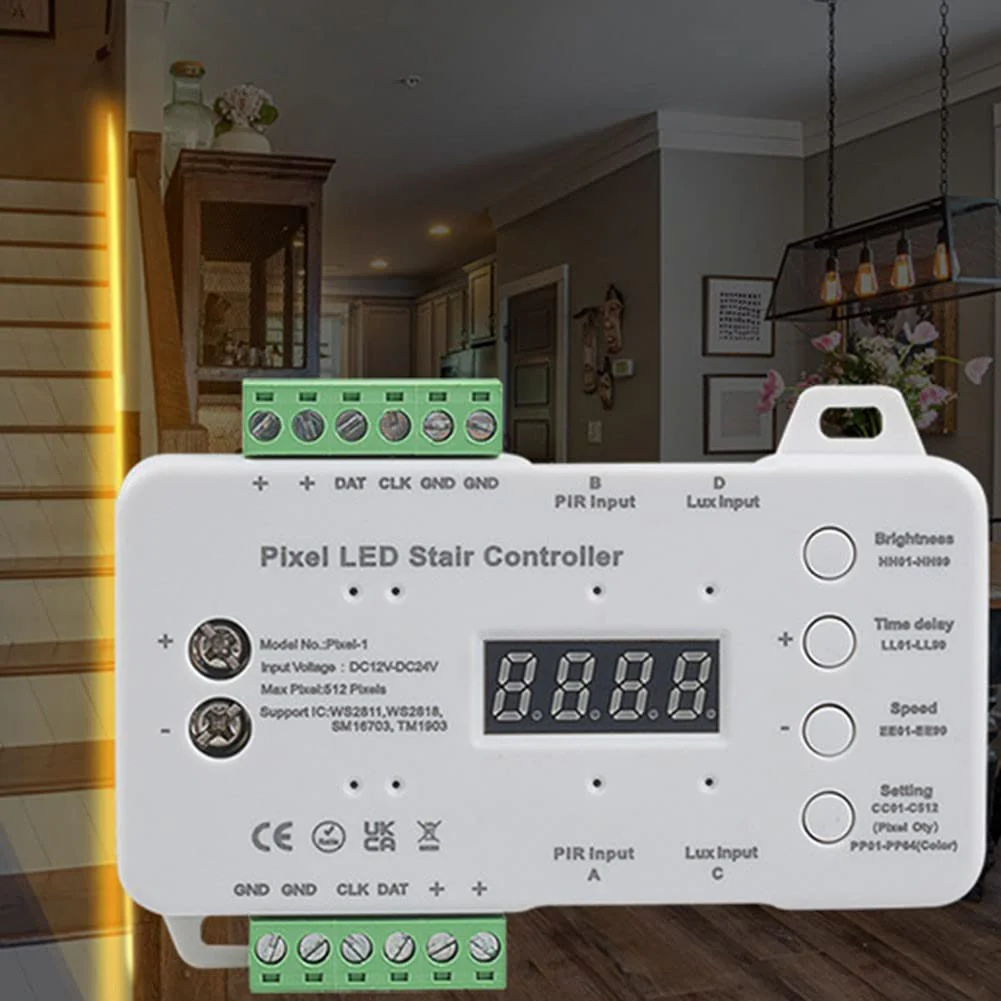Pixel LED Stair Light Controller Dimmable Ladder Lighting PIR Motion Sensor Kit - Image 2