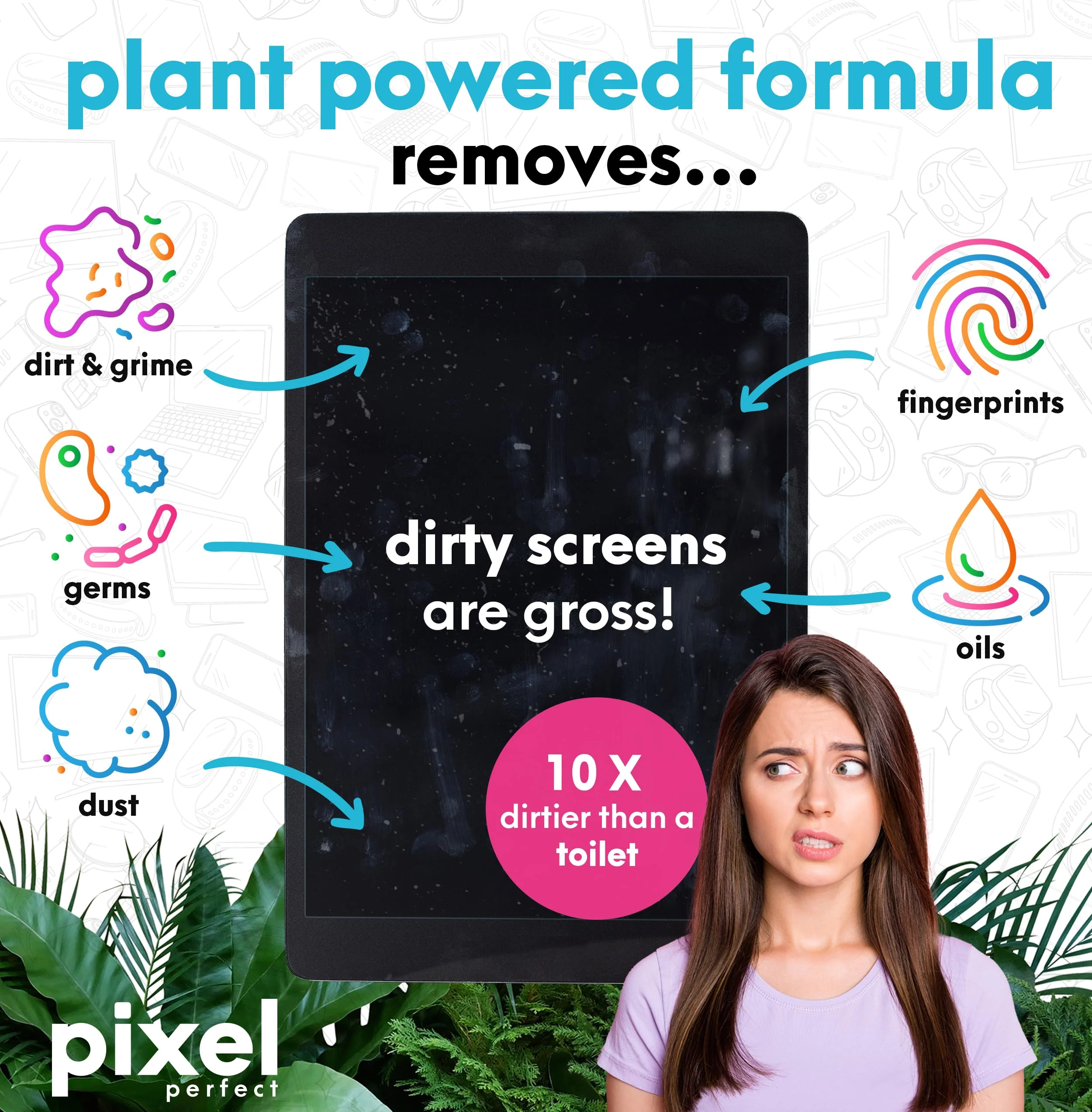 Pixel Perfect | 16.9oz | XL Screen Cleaner Kit, for TV, Laptops, Computers, Monitors, Phones, Tablets | 500ml Cleaning Kit, Premium Natural Spray 500ml - 16.9oz - Image 3
