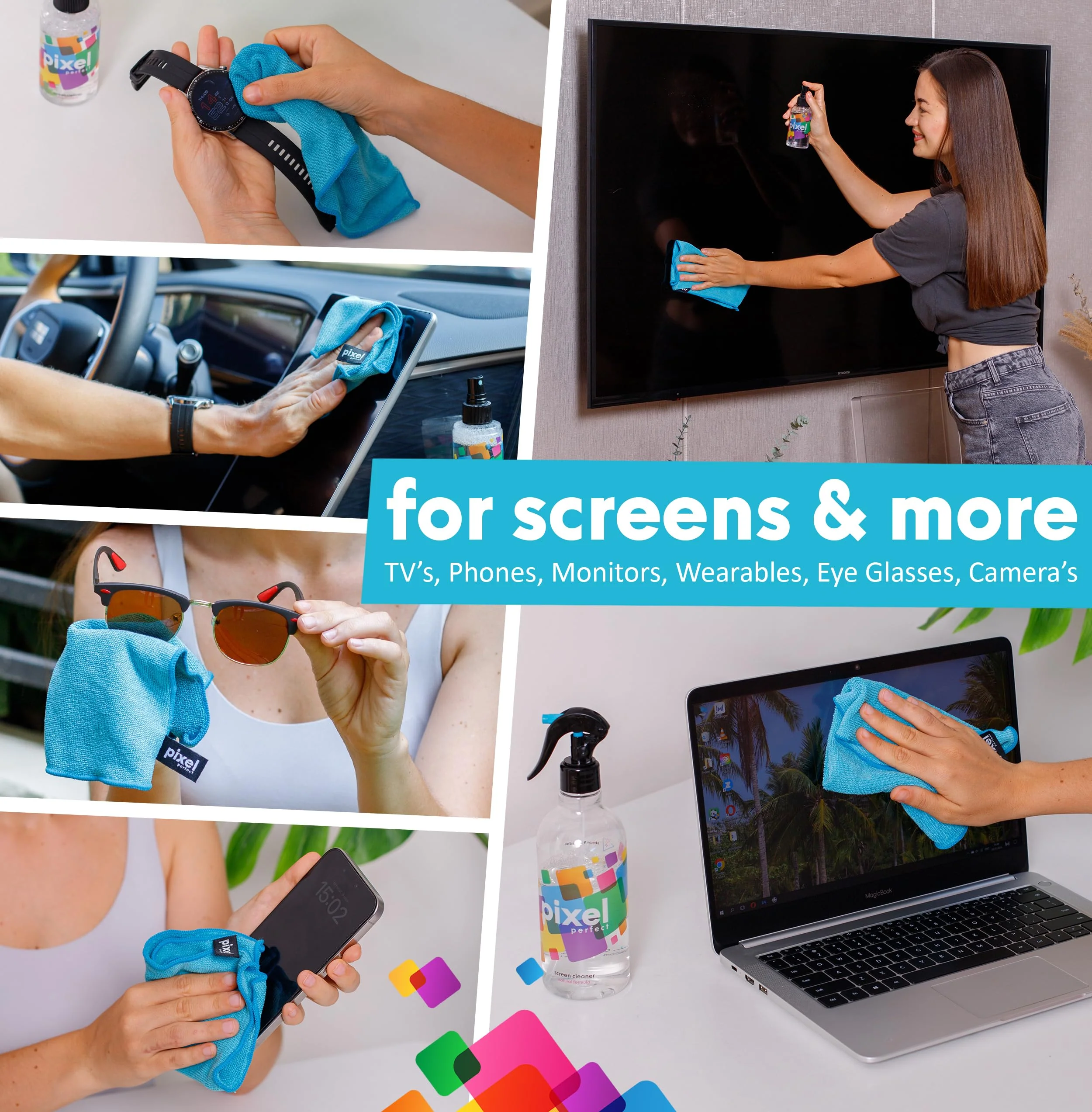 Pixel Perfect | 16.9oz | XL Screen Cleaner Kit, for TV, Laptops, Computers, Monitors, Phones, Tablets | 500ml Cleaning Kit, Premium Natural Spray 500ml - 16.9oz - Image 4