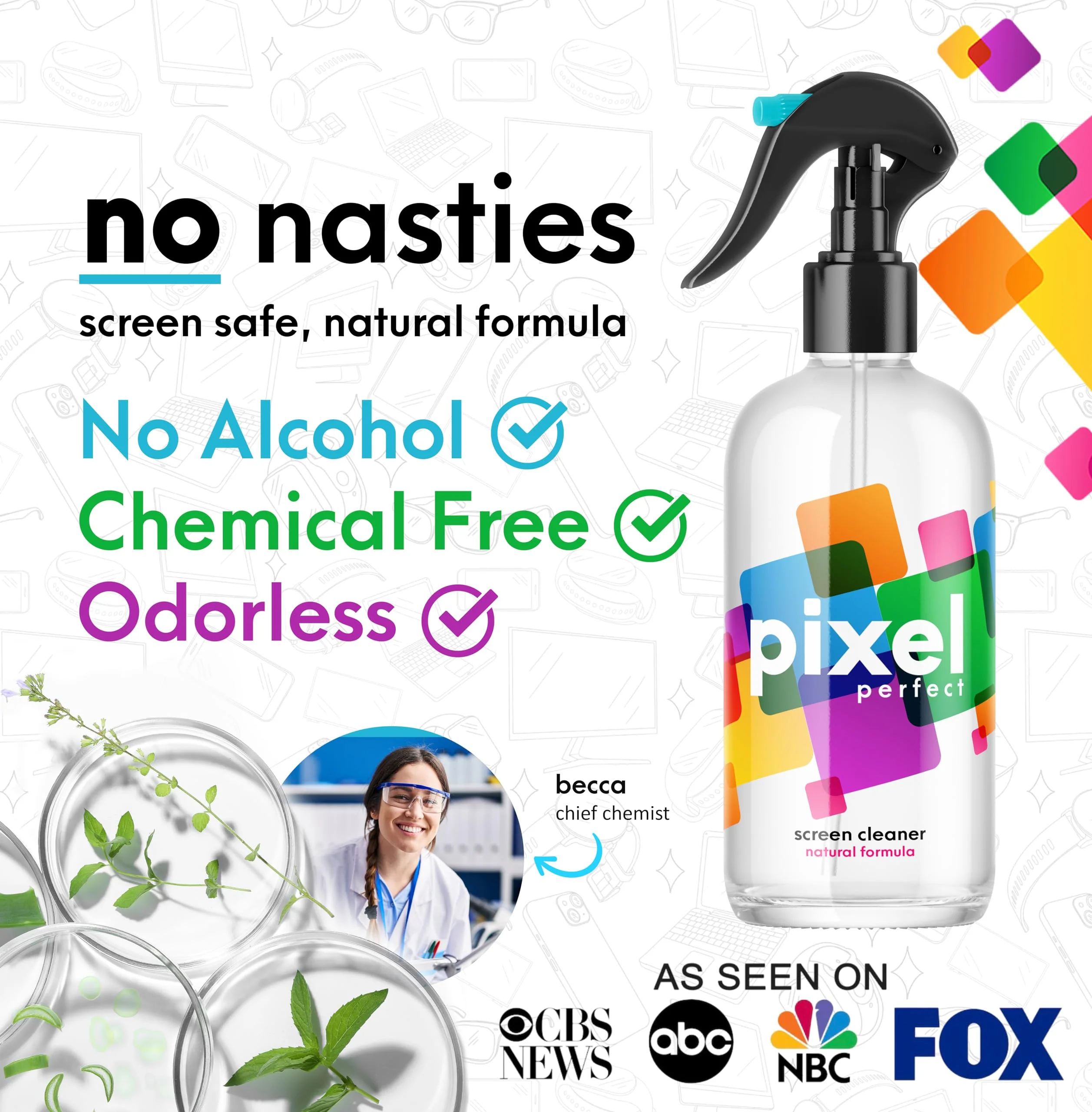 Pixel Perfect | 16.9oz | XL Screen Cleaner Kit, for TV, Laptops, Computers, Monitors, Phones, Tablets | 500ml Cleaning Kit, Premium Natural Spray 500ml - 16.9oz - Image 5