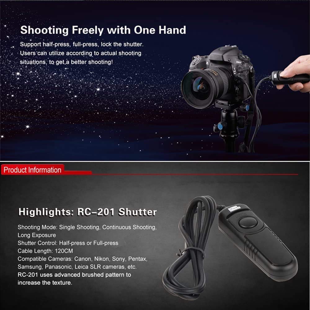 Pixel Remote Commander Shutter Release Cable DC2 Compatible with Nikon Z5 Z6 Z6-II Z7 Z7-II D3200 D3300 D5000 D5100 D5200 D5300 D5600 D5500 D90 D7100 D7200 D7500 D750 D780 P7700 P7800 MC-DC2 - Image 4
