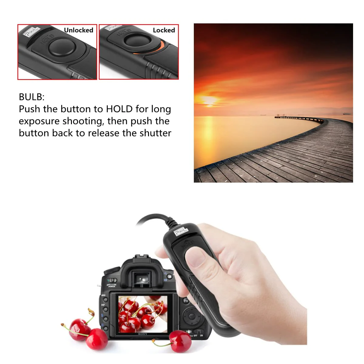 Pixel Shutter Release Cord RC-201 E3 Compatible with Canon R6, RP, 850D, 90D, 80D, 750D, 2000D, 1200D, M6 for Fujifilm XT3, XT4, XT30, GFX100, GFX50SII for Olympus OM-1, E-M1X, E-M1 2, E‑M1 3 201 E3 for Canon Fuji Olympus - Image 5