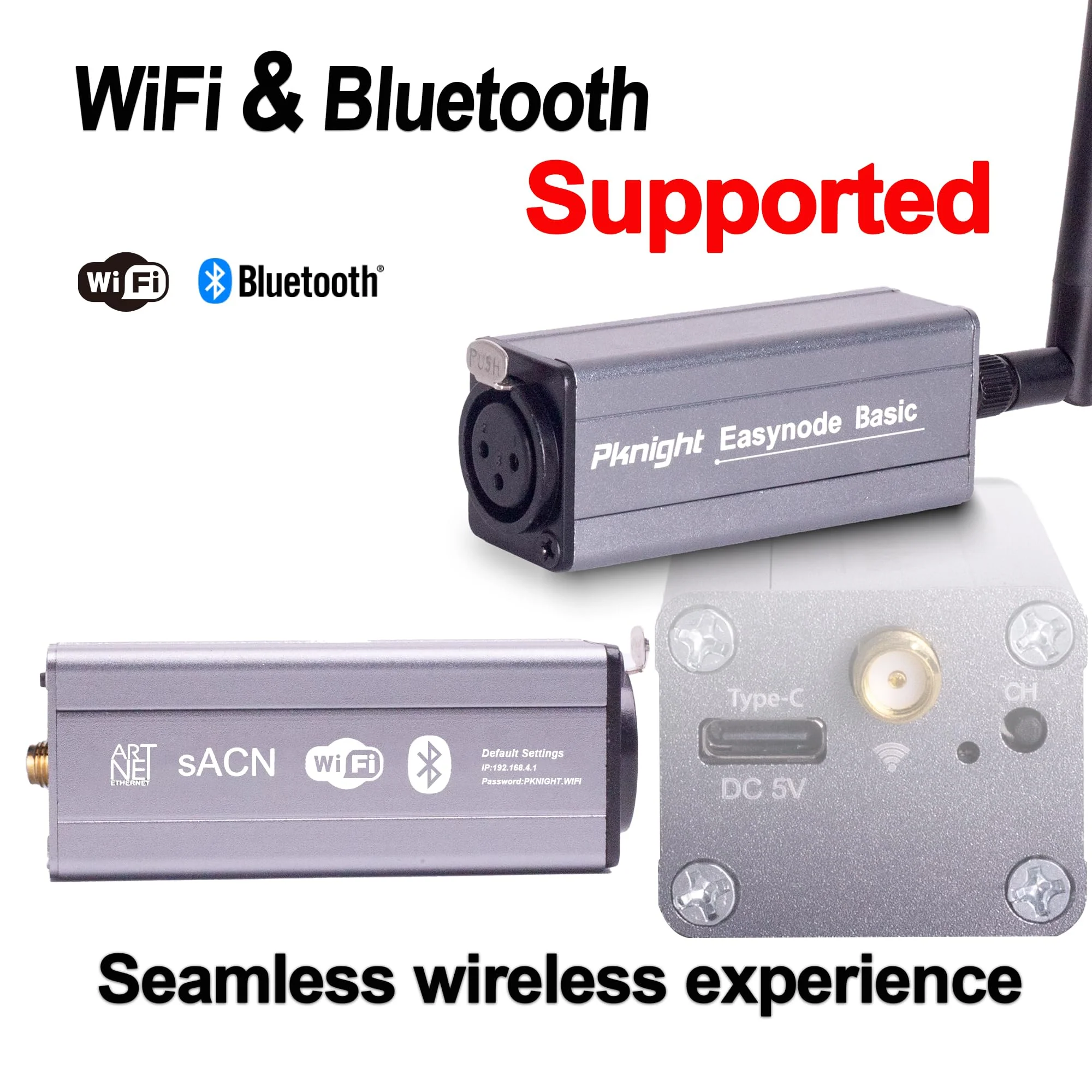 Pknight 2.4G Wireless DMX Controller,Compact Transceiver with Wi-Fi/Bluetooth Connectivity, Supports Artnet & sACN,Easynode Basic (Easynode Basic) Easynode Basic - Image 2