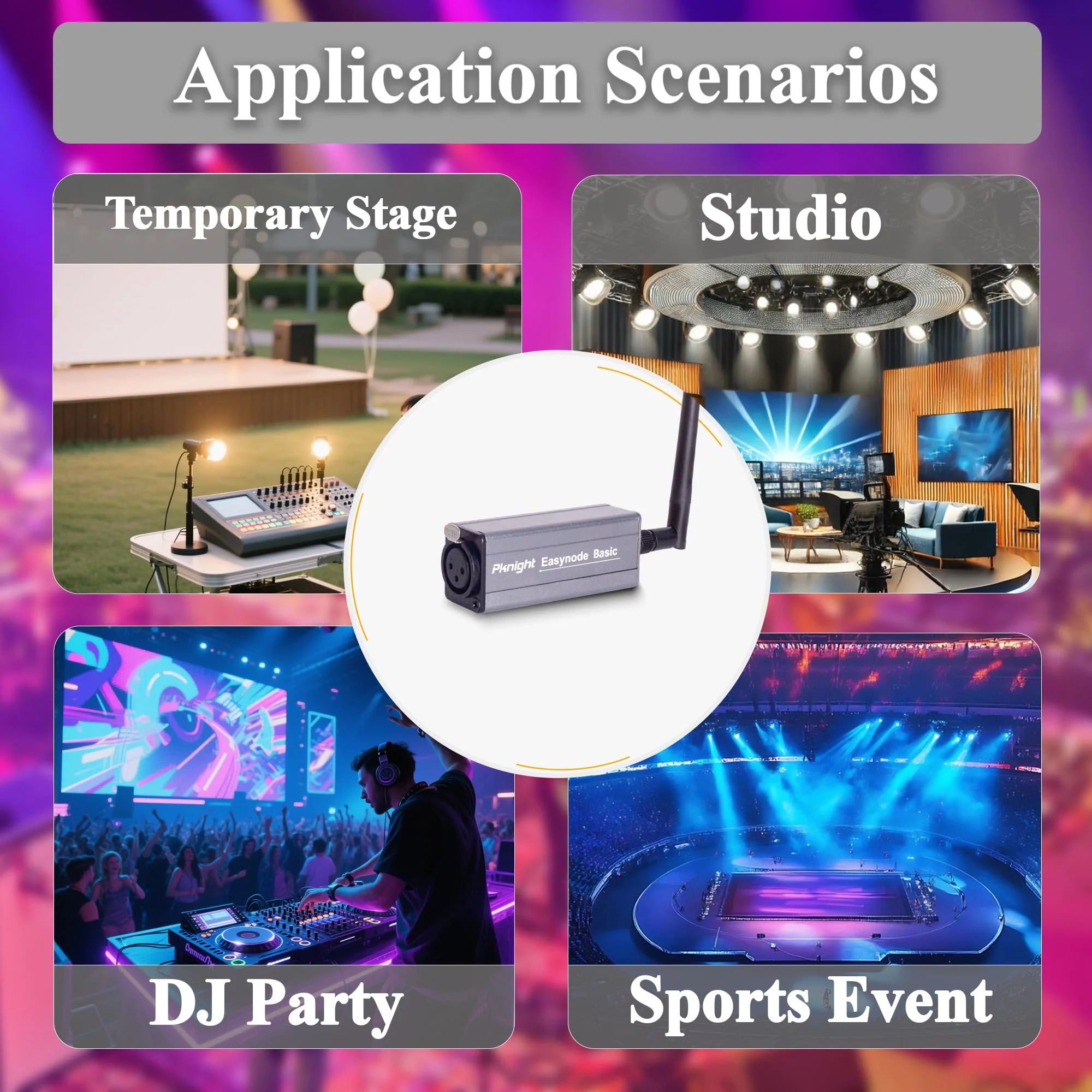 Pknight 2.4G Wireless DMX Controller,Compact Transceiver with Wi-Fi/Bluetooth Connectivity, Supports Artnet & sACN,Easynode Basic (Easynode Basic) Easynode Basic - Image 8