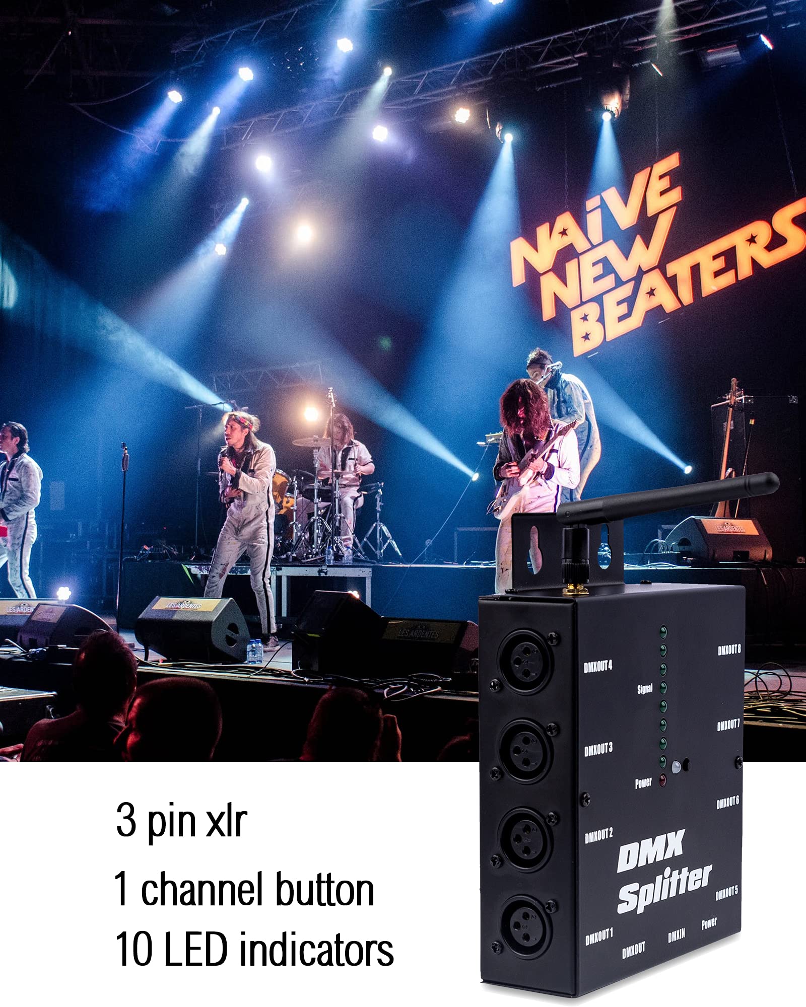 Pknight 8-Way Isolated DMX Splitter with 2.4g wireless Receiver Function - Image 4