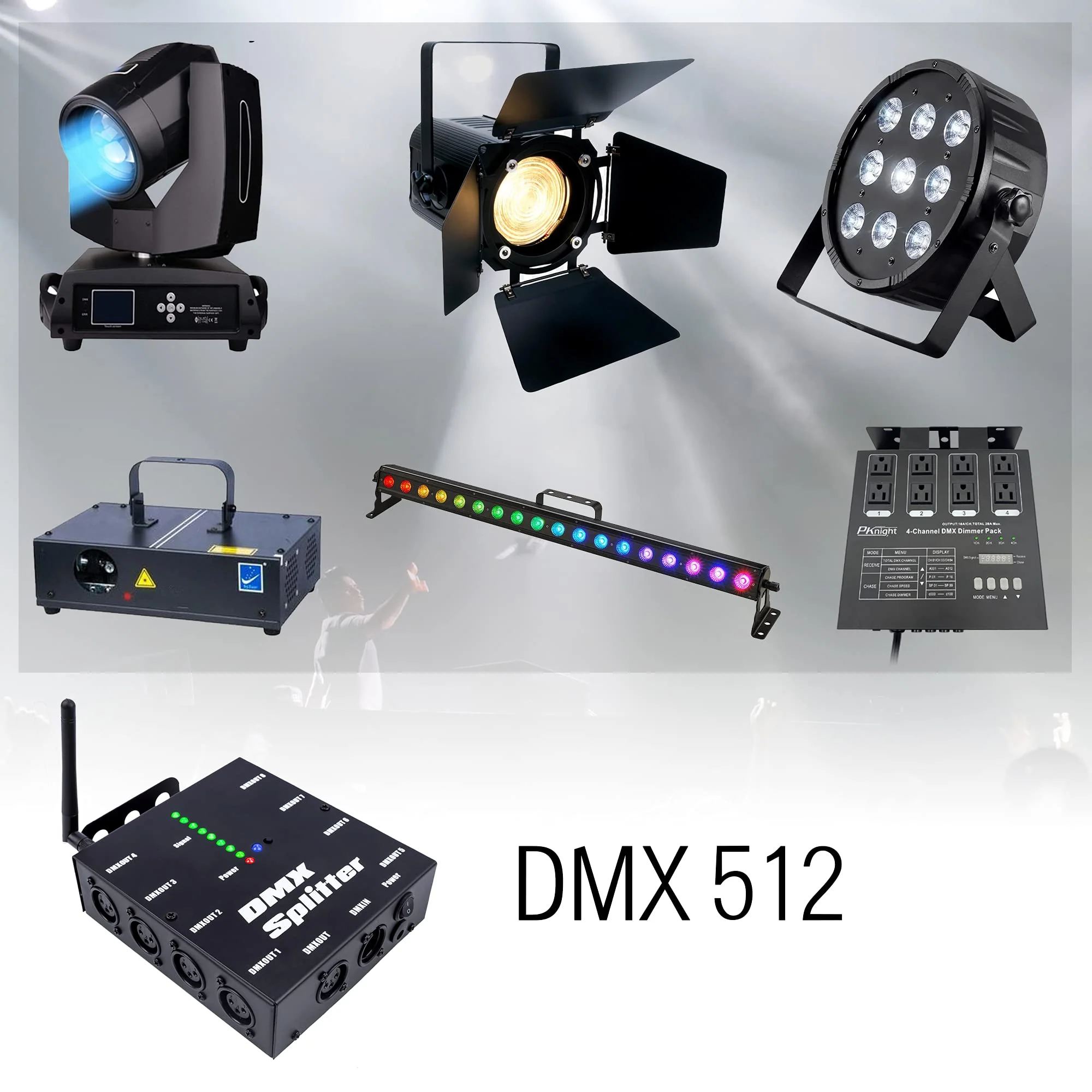 Pknight 8-Way Isolated DMX Splitter with 2.4g wireless Receiver Function - Image 5