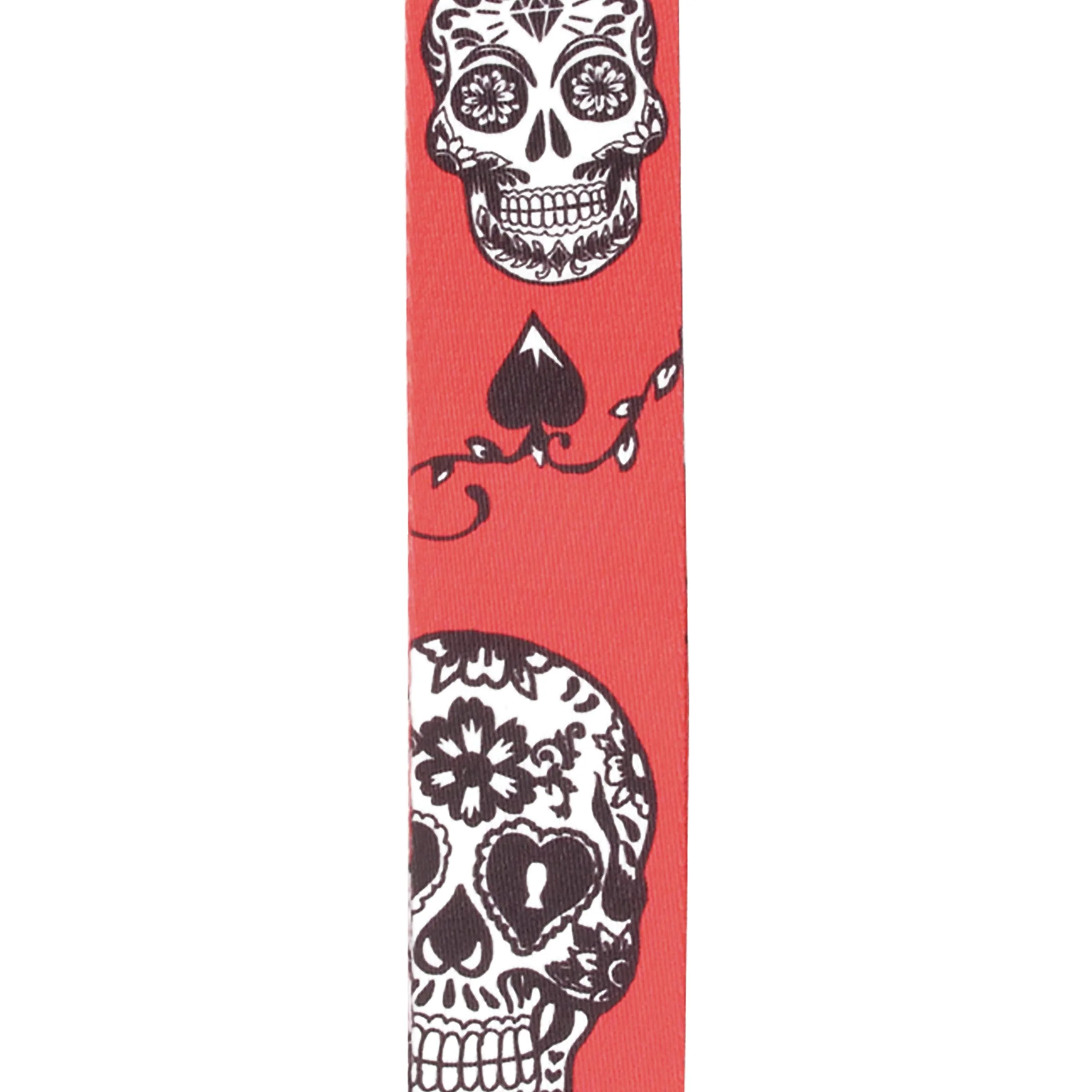 Planet Waves D'Addario Accessories Guitar Strap - Guitar Accessories - Electric Guitar Strap Sugar Skulls - Red - Image 2