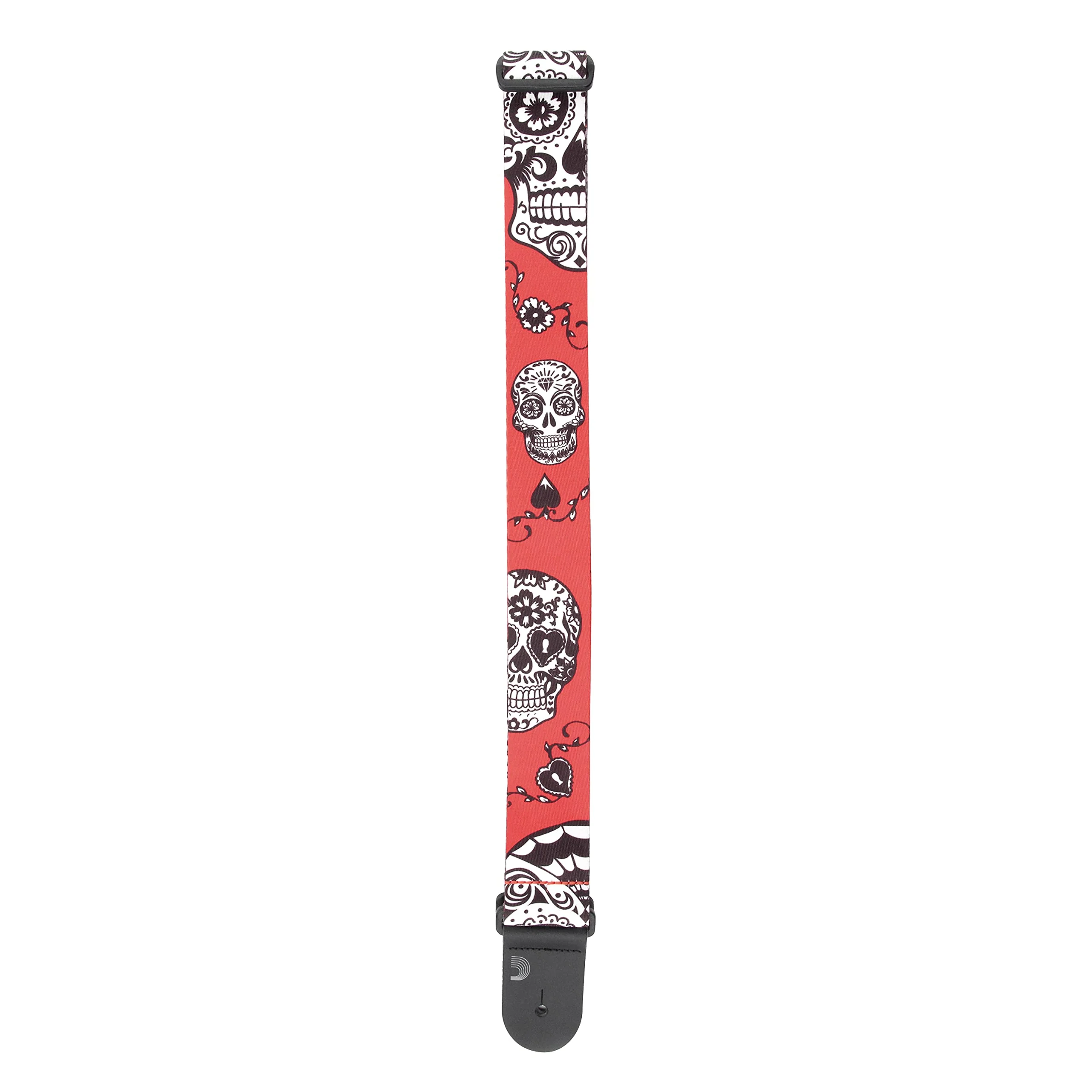 Planet Waves D'Addario Accessories Guitar Strap - Guitar Accessories - Electric Guitar Strap Sugar Skulls - Red - Image 3